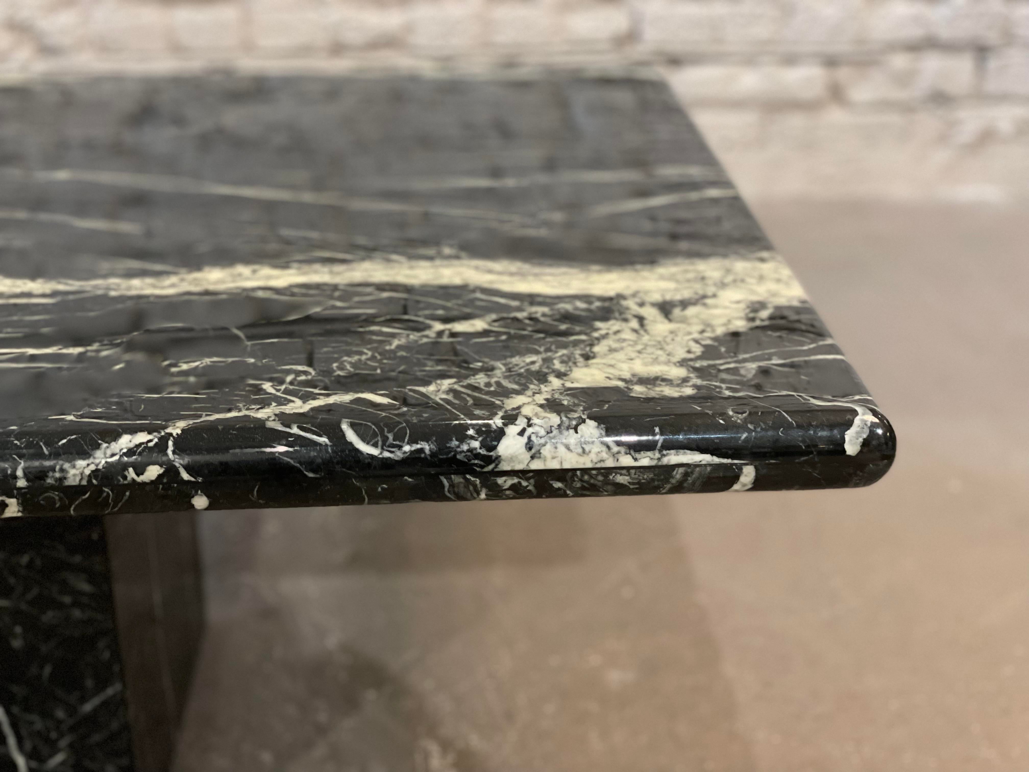 Postmodern Nero Marquina Marble Coffee Table