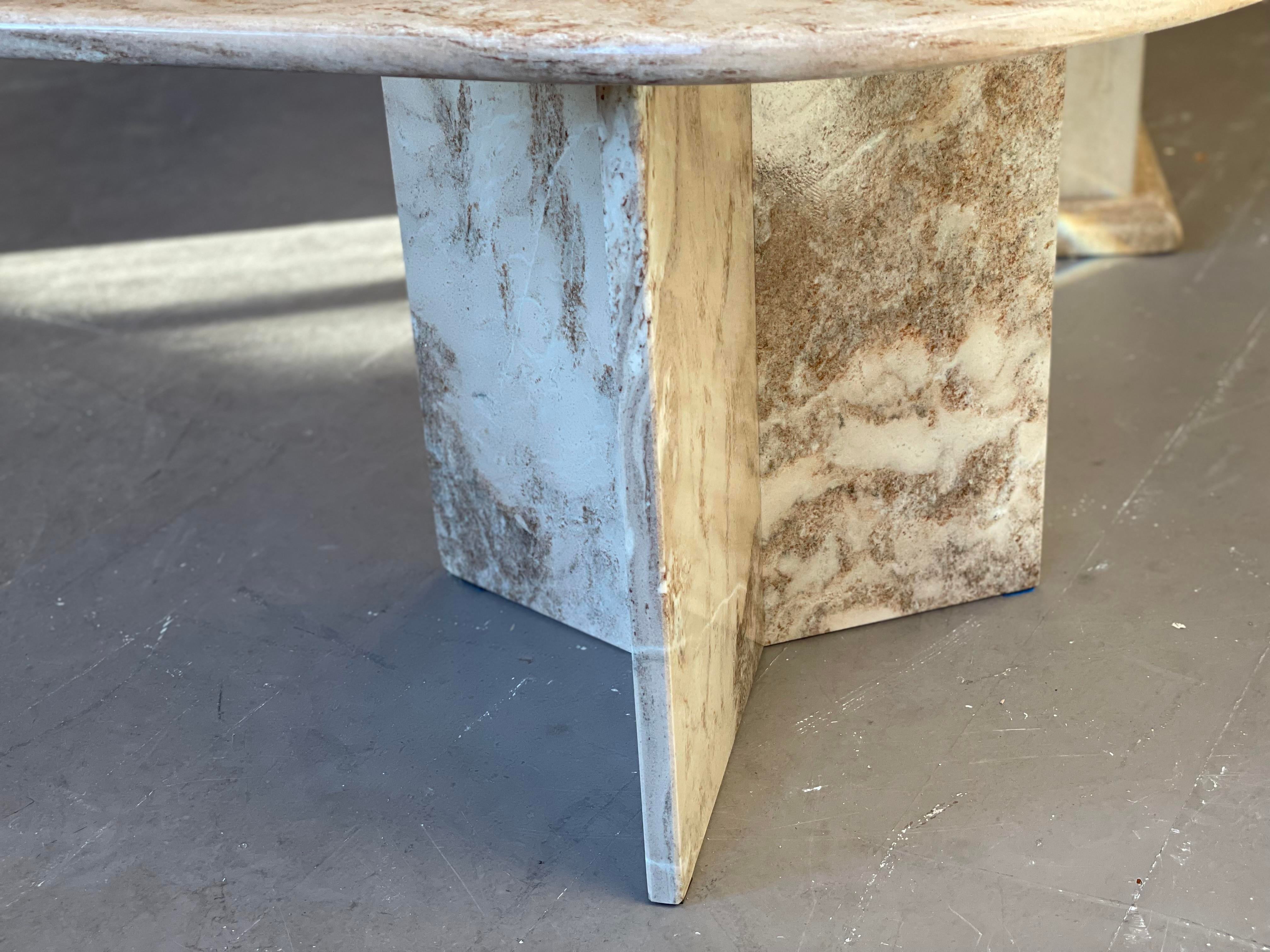 Postmodern Tear Shape Marble Side Table