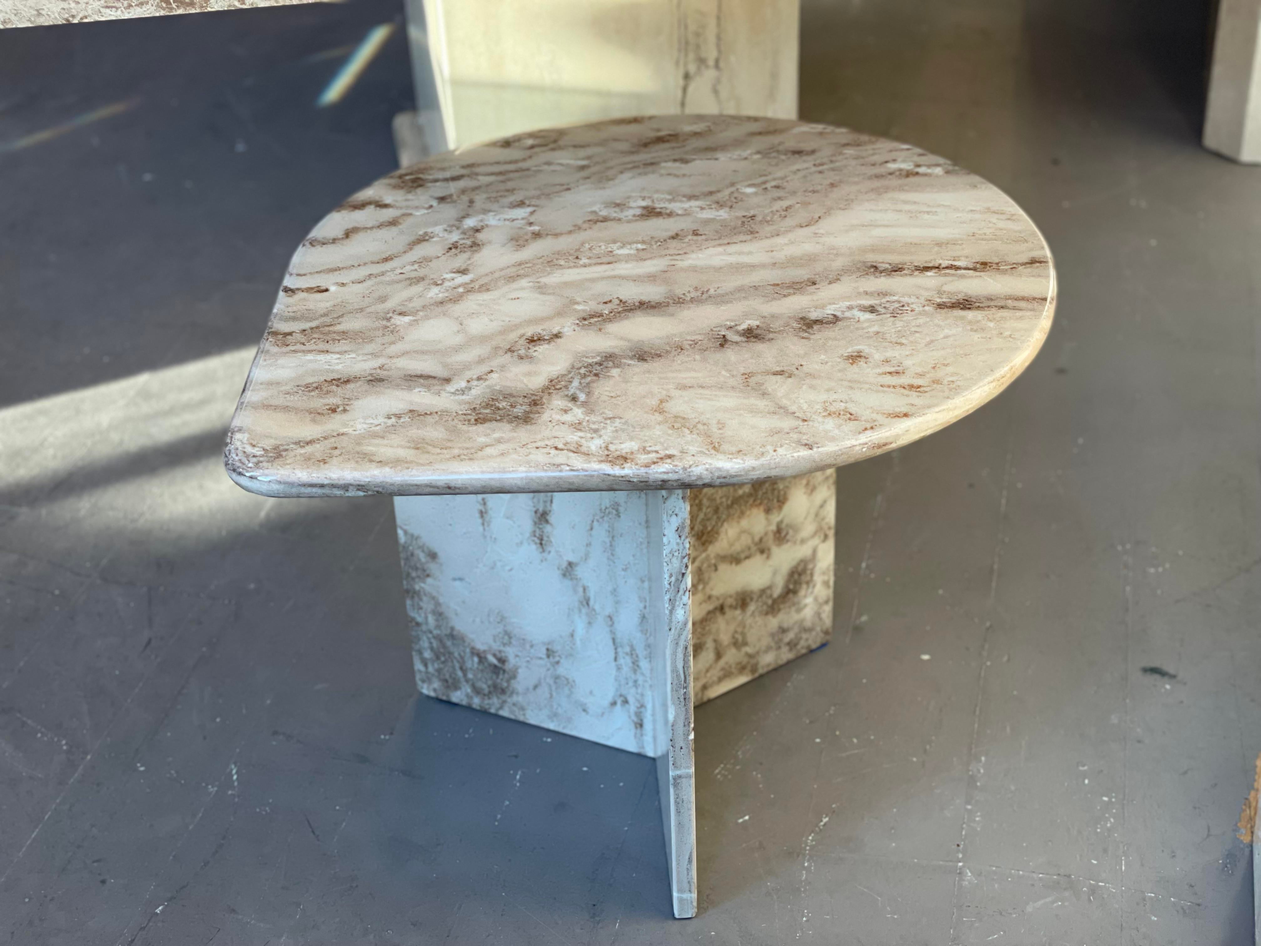Postmodern Tear Shape Marble Side Table