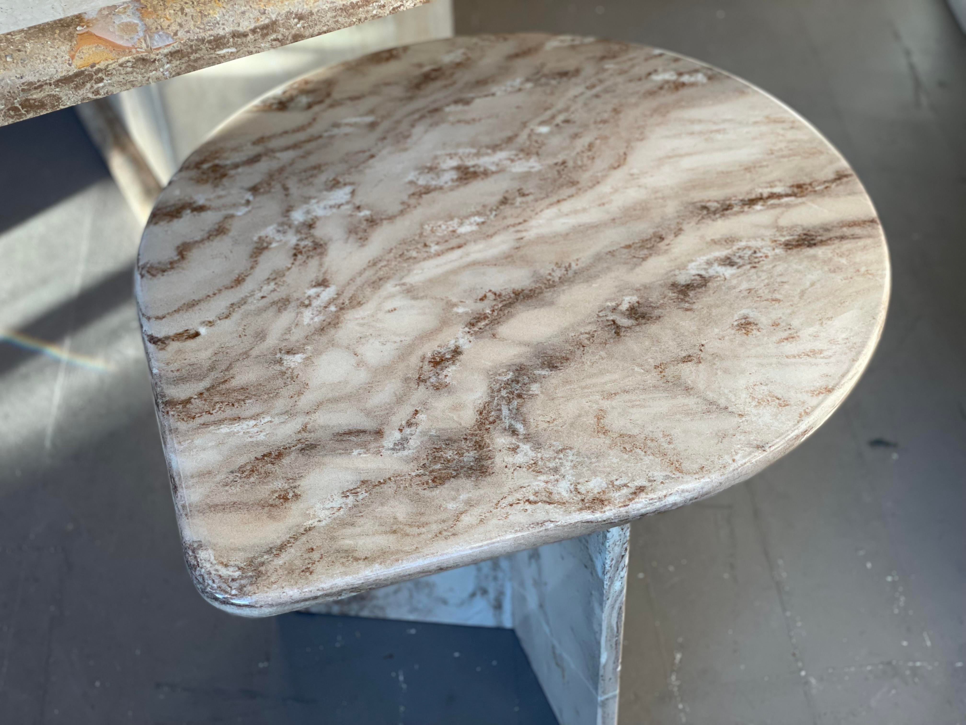 Postmodern Tear Shape Marble Side Table