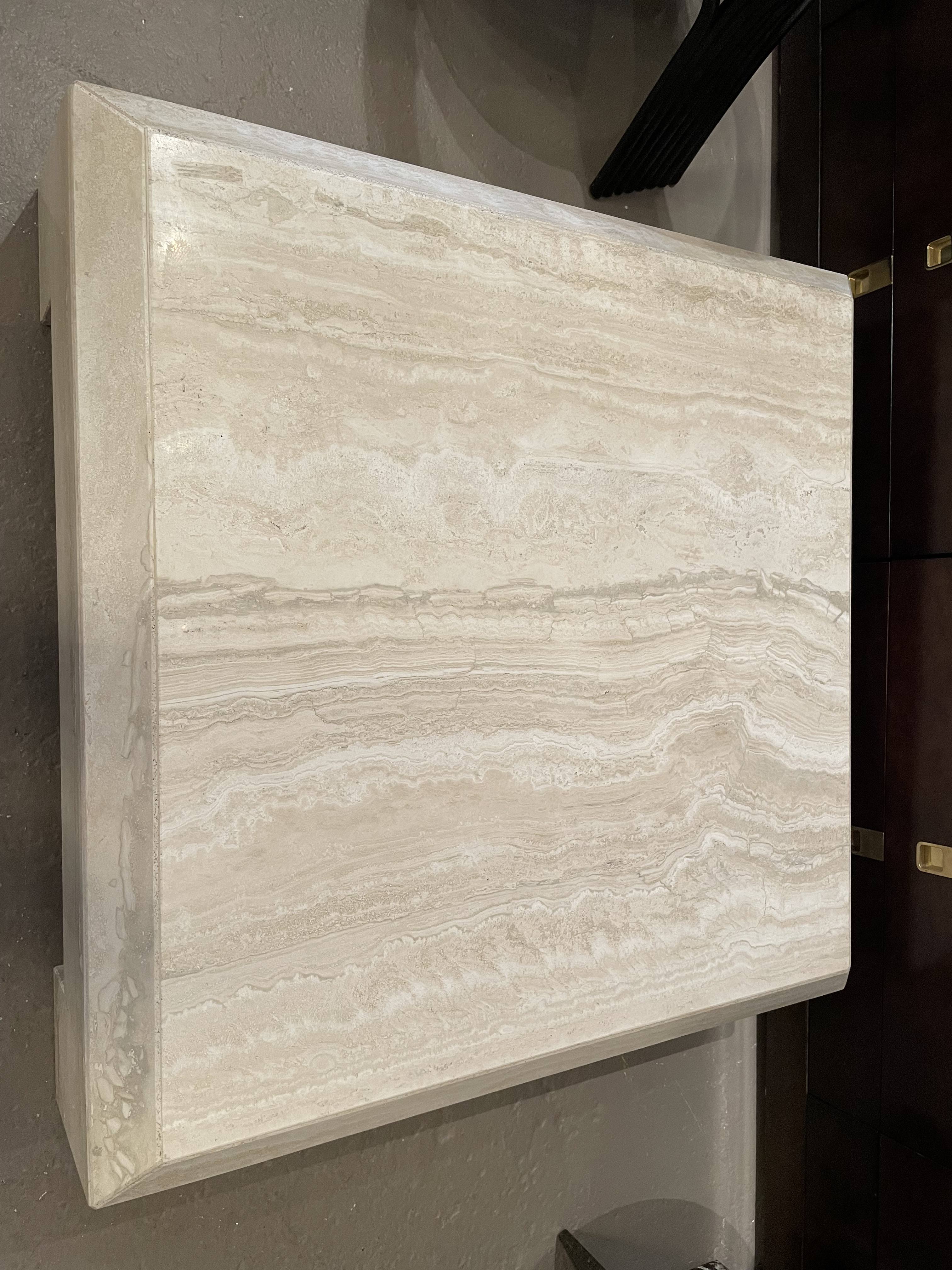 Postmodern Travertine Coffee Table With Ming Style Legs