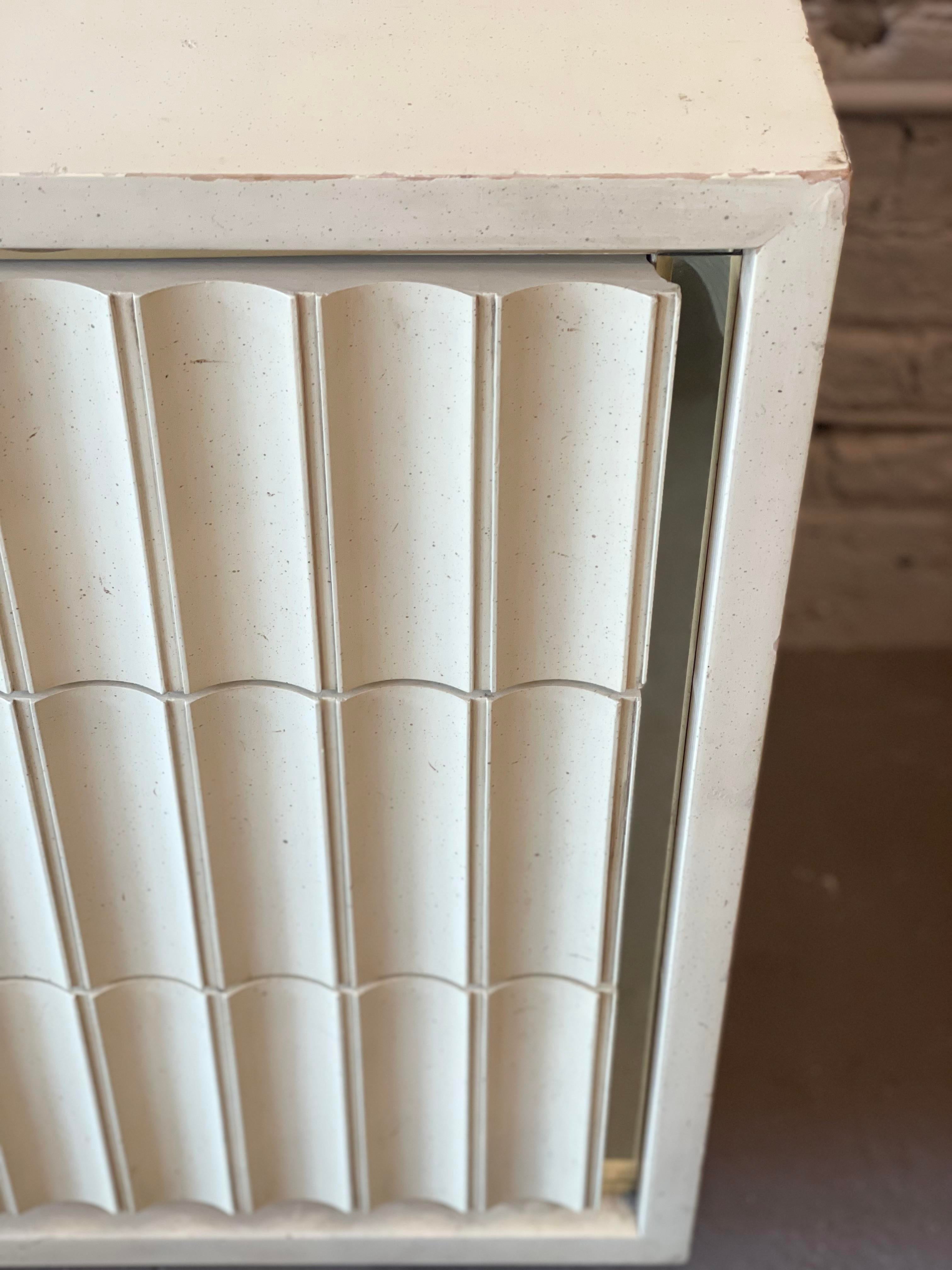 Postmodern Vintage Dresser With Fluted and Brass Details