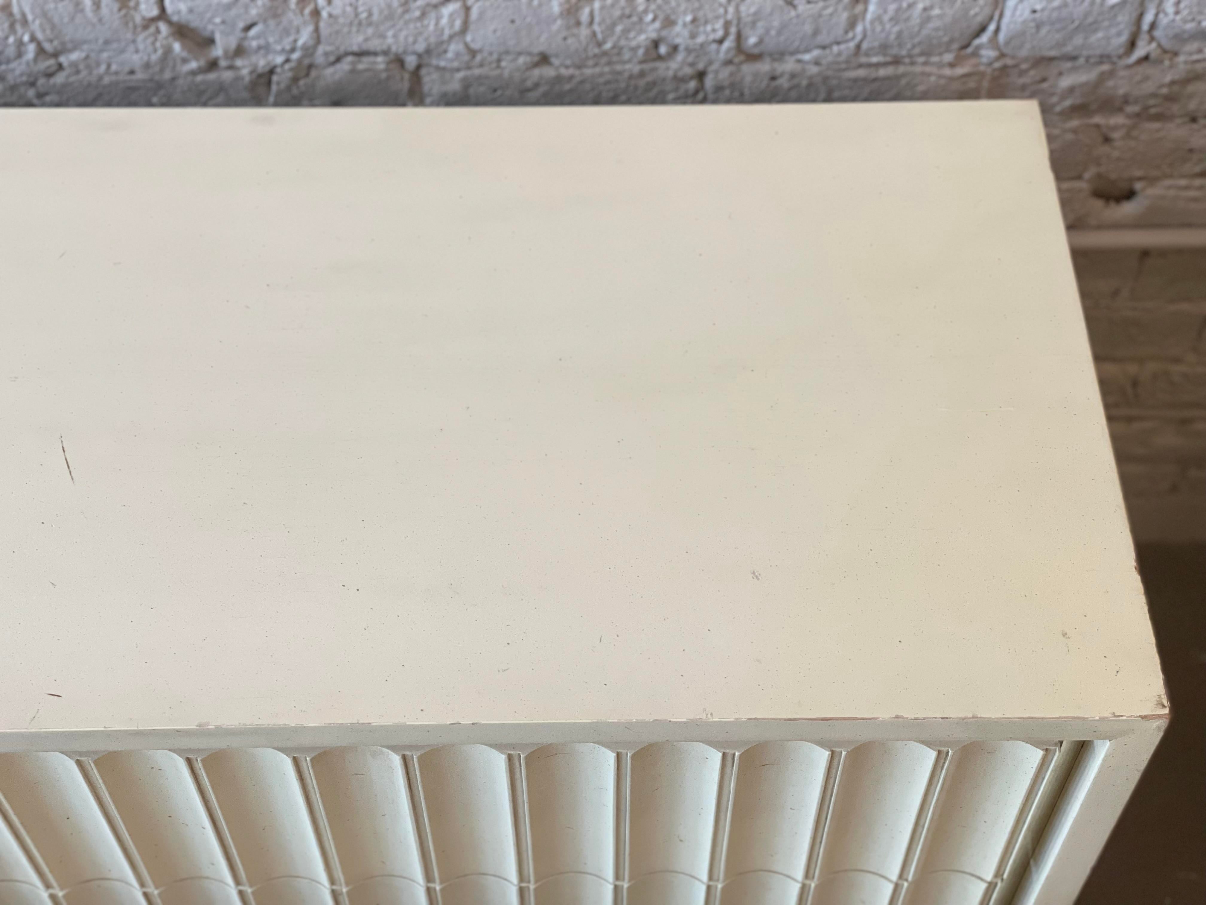 Postmodern Vintage Dresser With Fluted and Brass Details