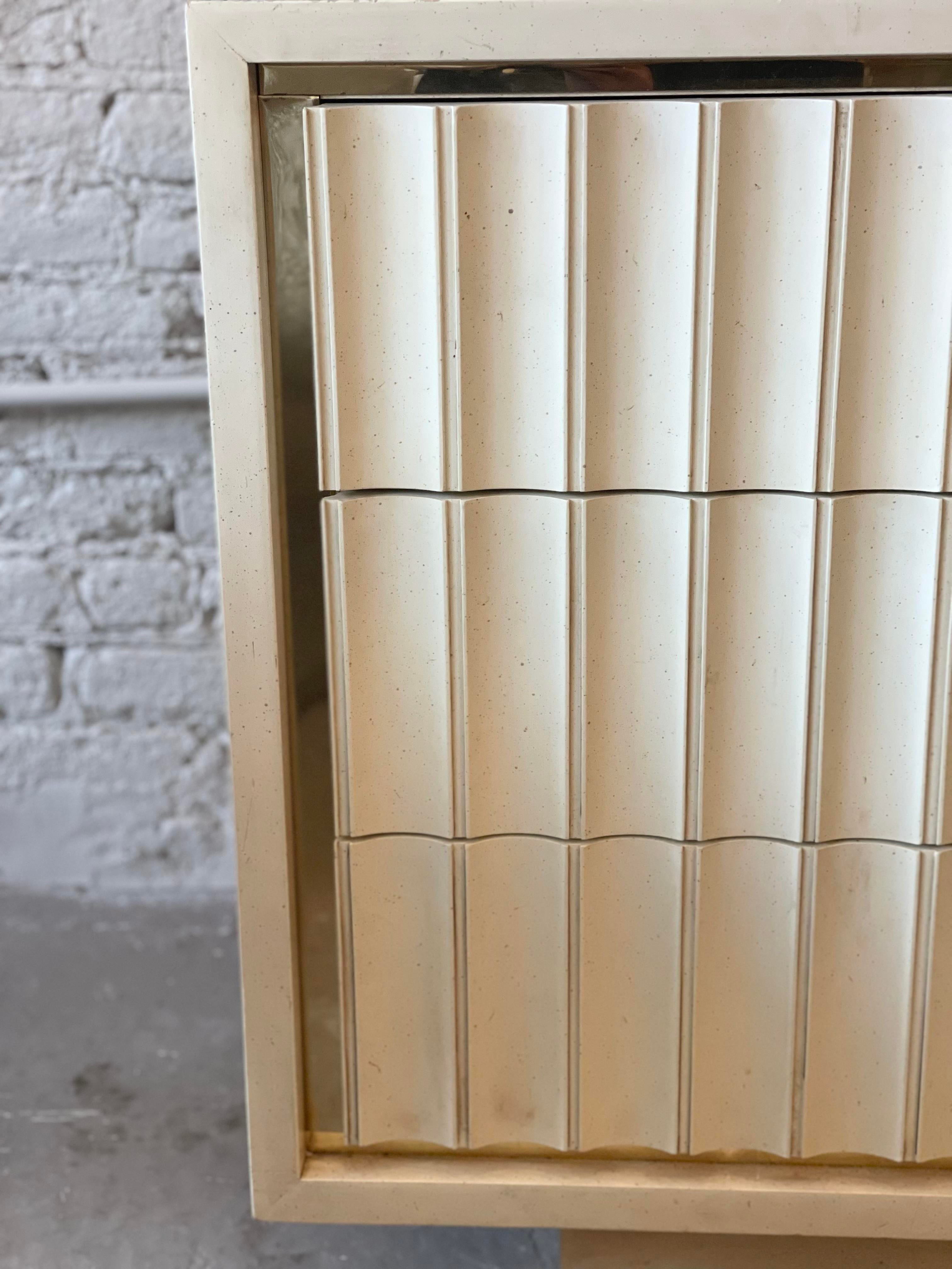 Postmodern Vintage Dresser With Fluted and Brass Details