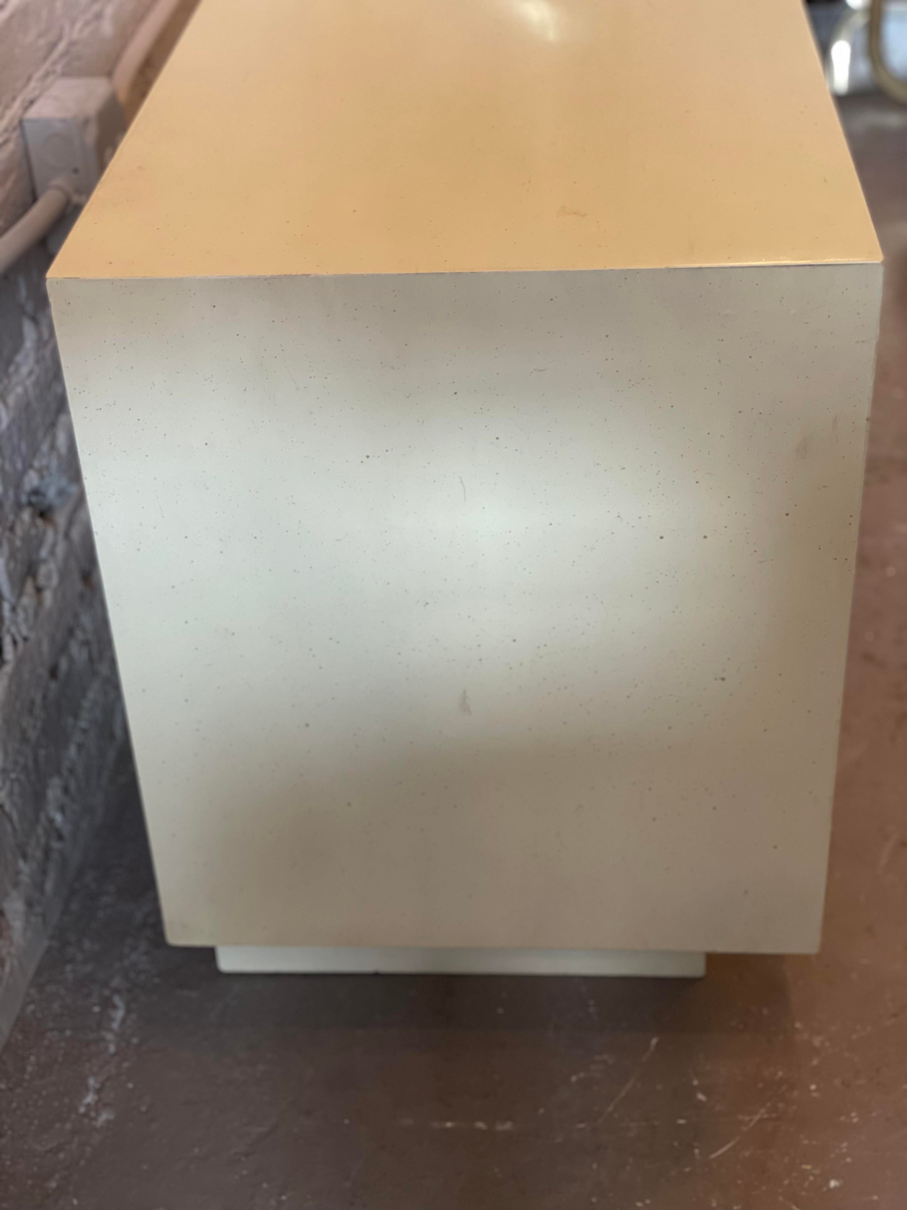 Postmodern Vintage Nightstand With Fluted and Brass Detailing