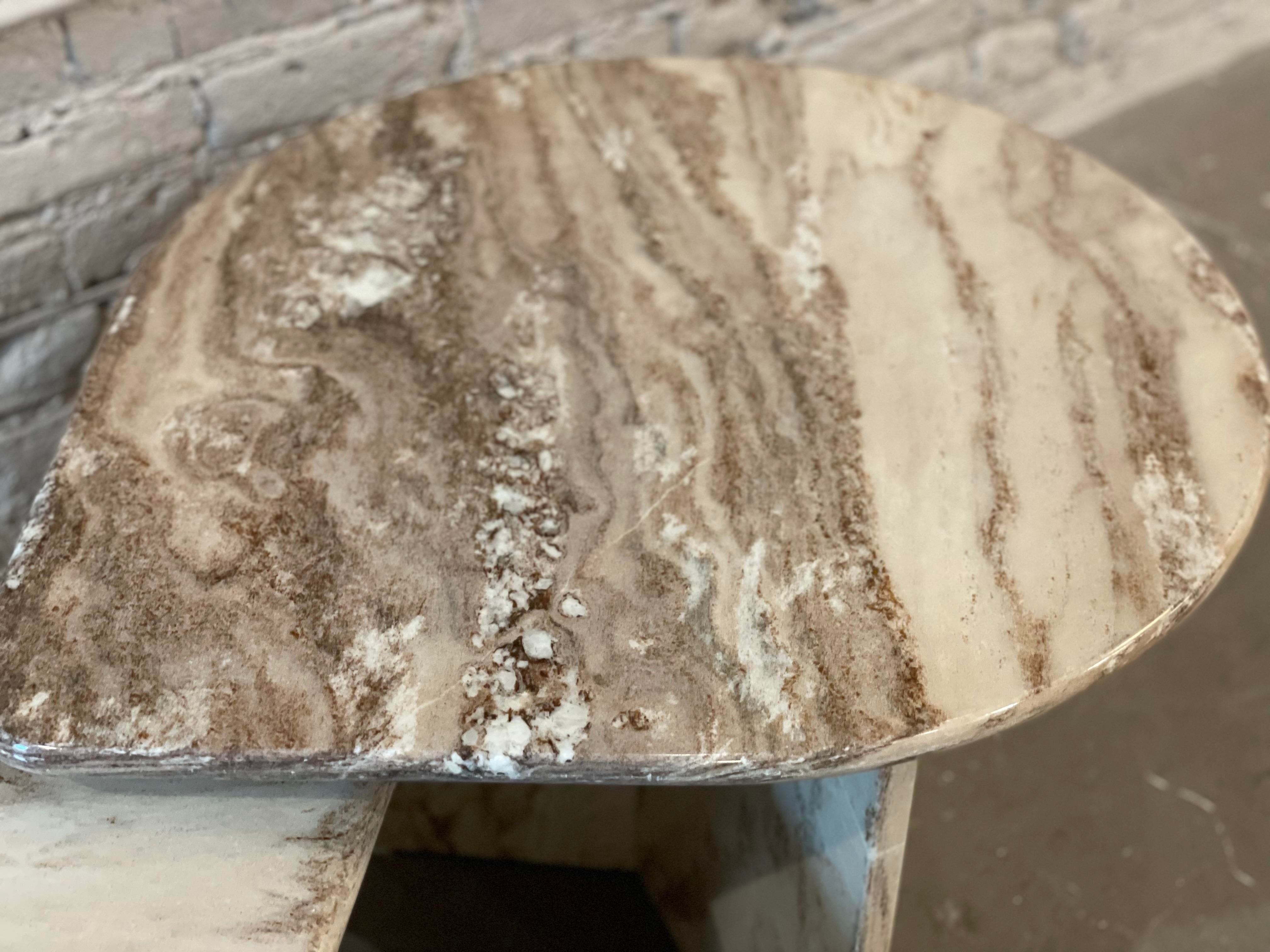Postmodern Vintage Tear Shape Marble Coffee Tables - a Pair