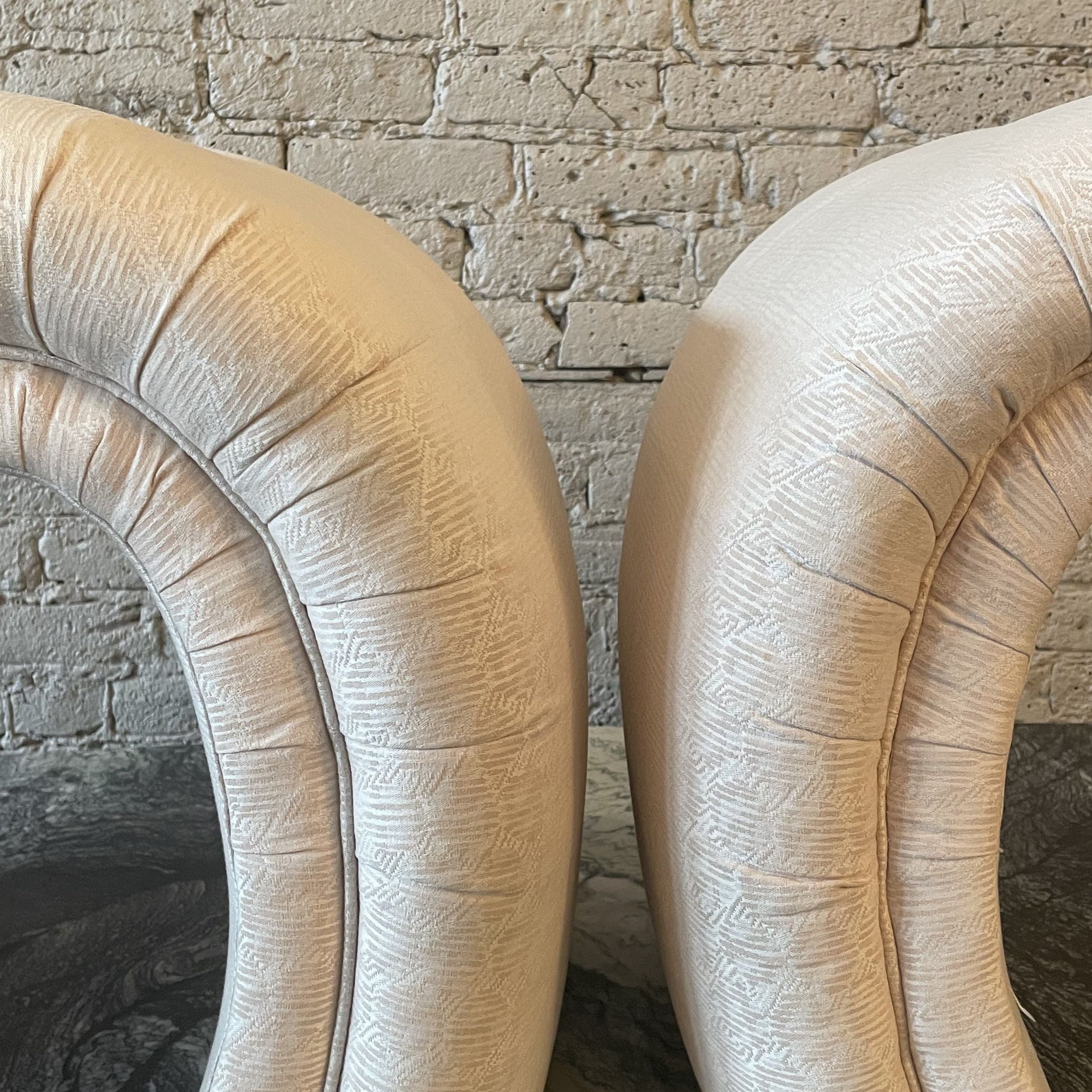 Postmodern Vintage Waterfall Ottomans