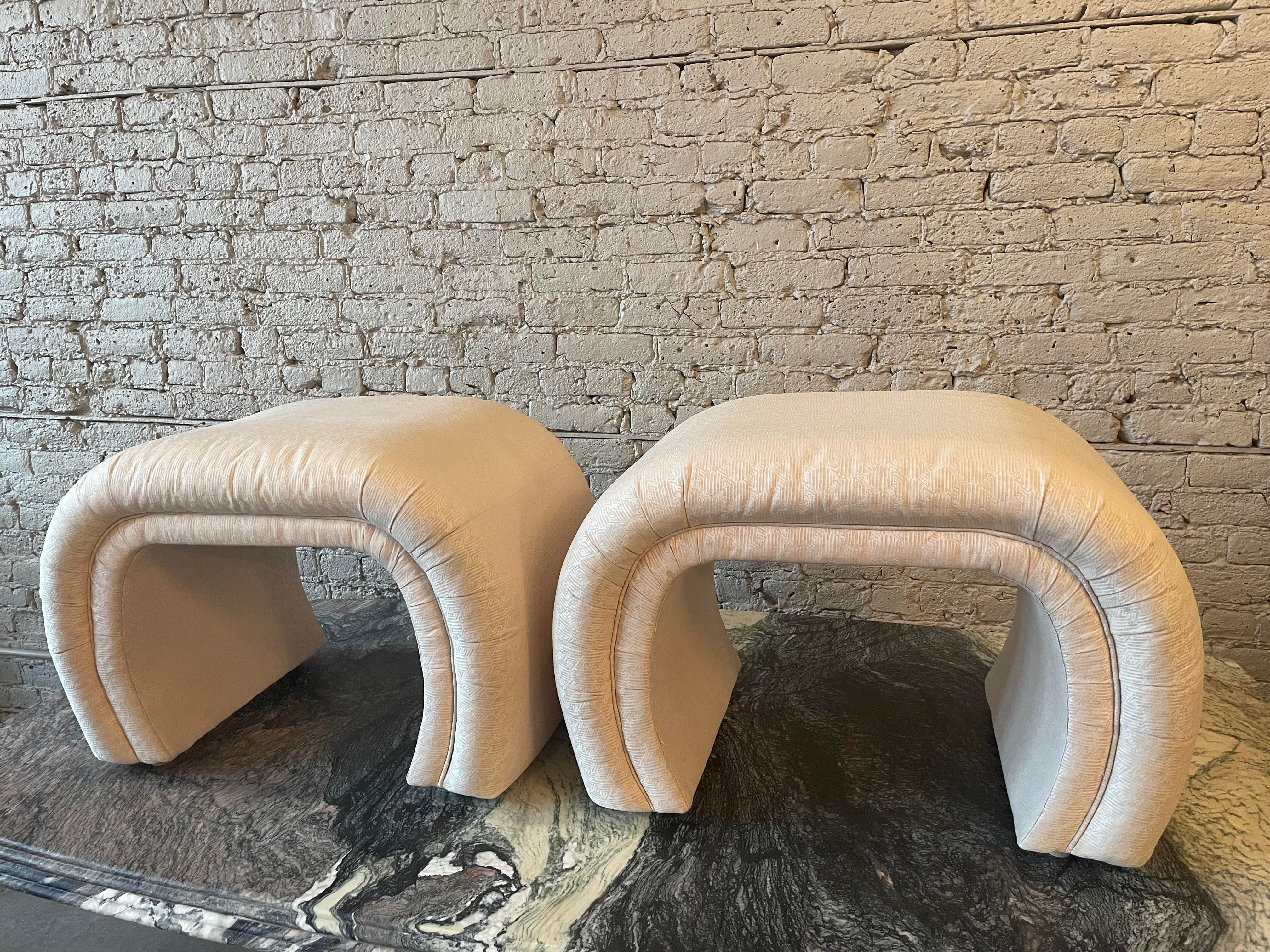 Postmodern Vintage Waterfall Ottomans