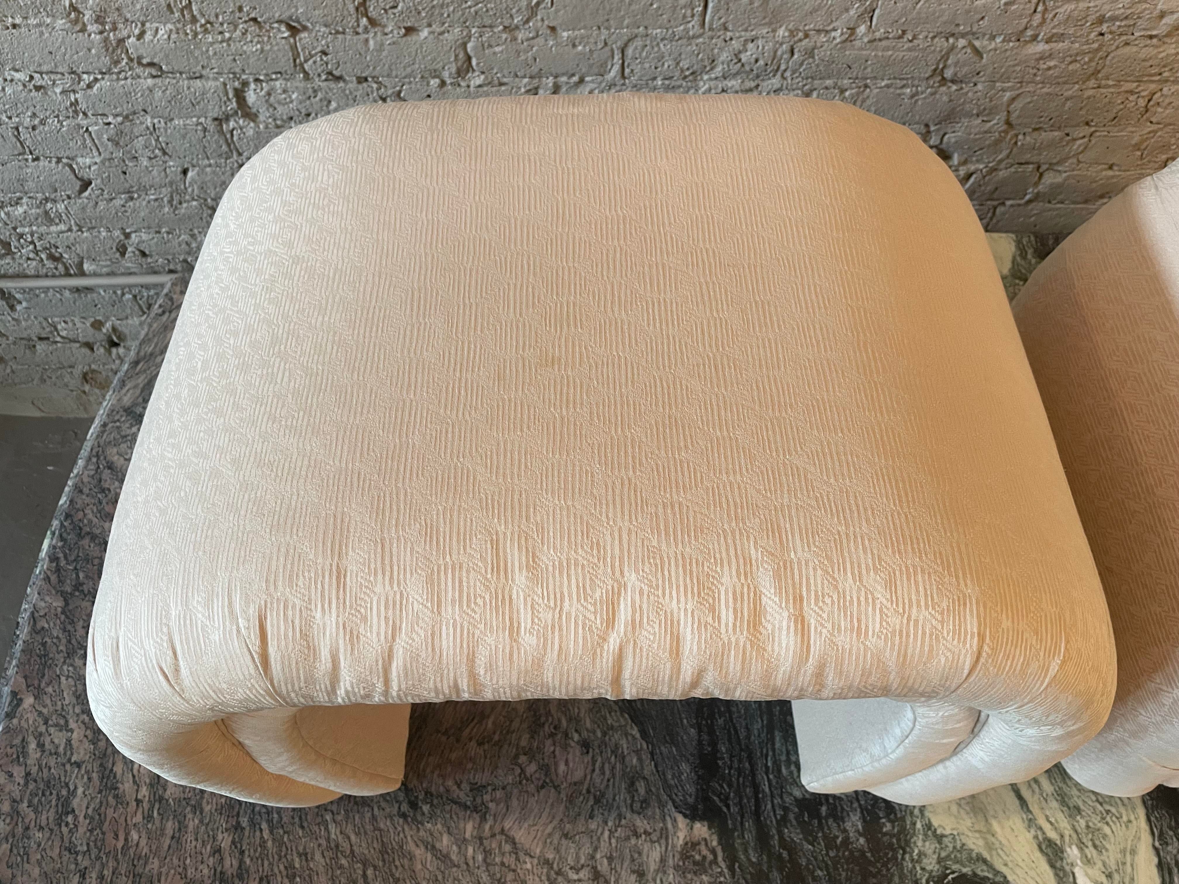 Postmodern Vintage Waterfall Ottomans