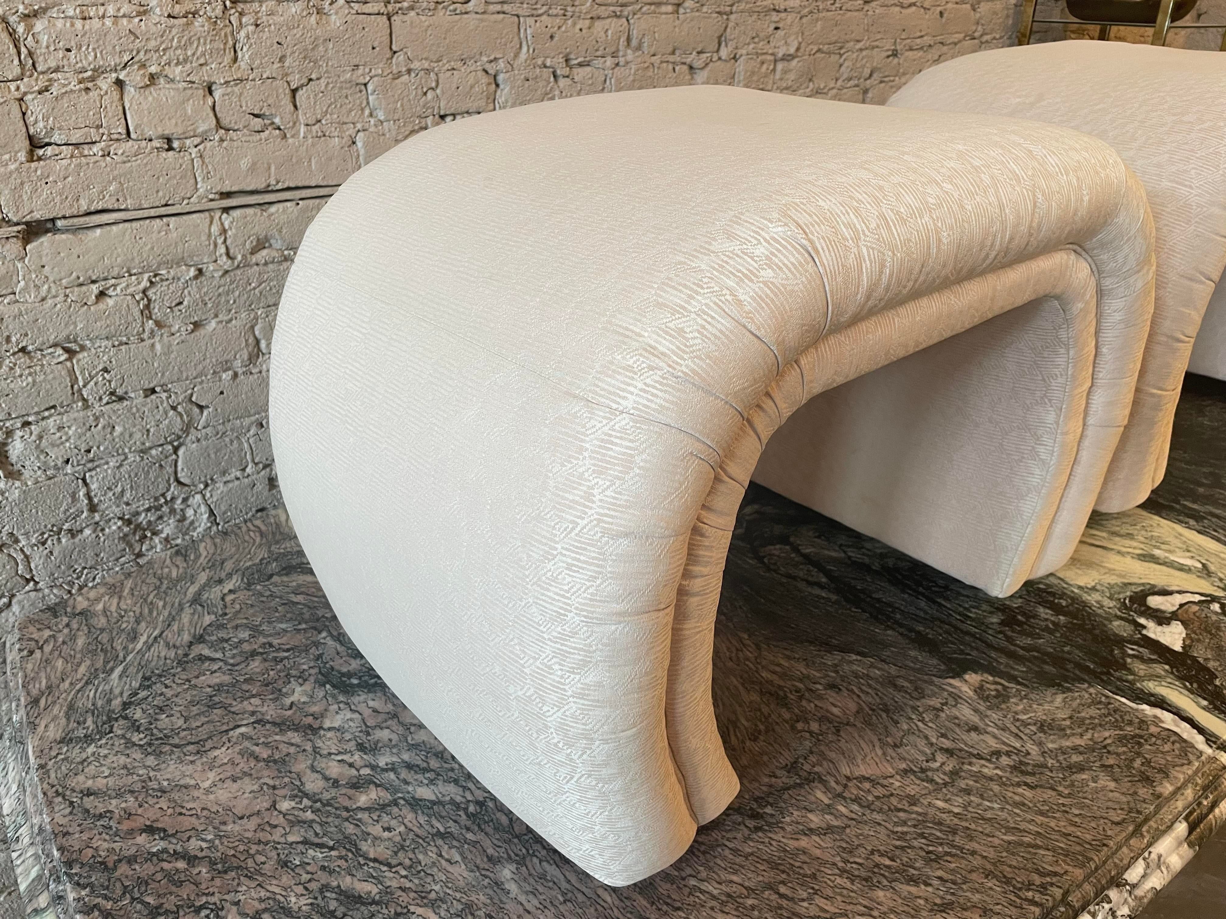 Postmodern Vintage Waterfall Ottomans