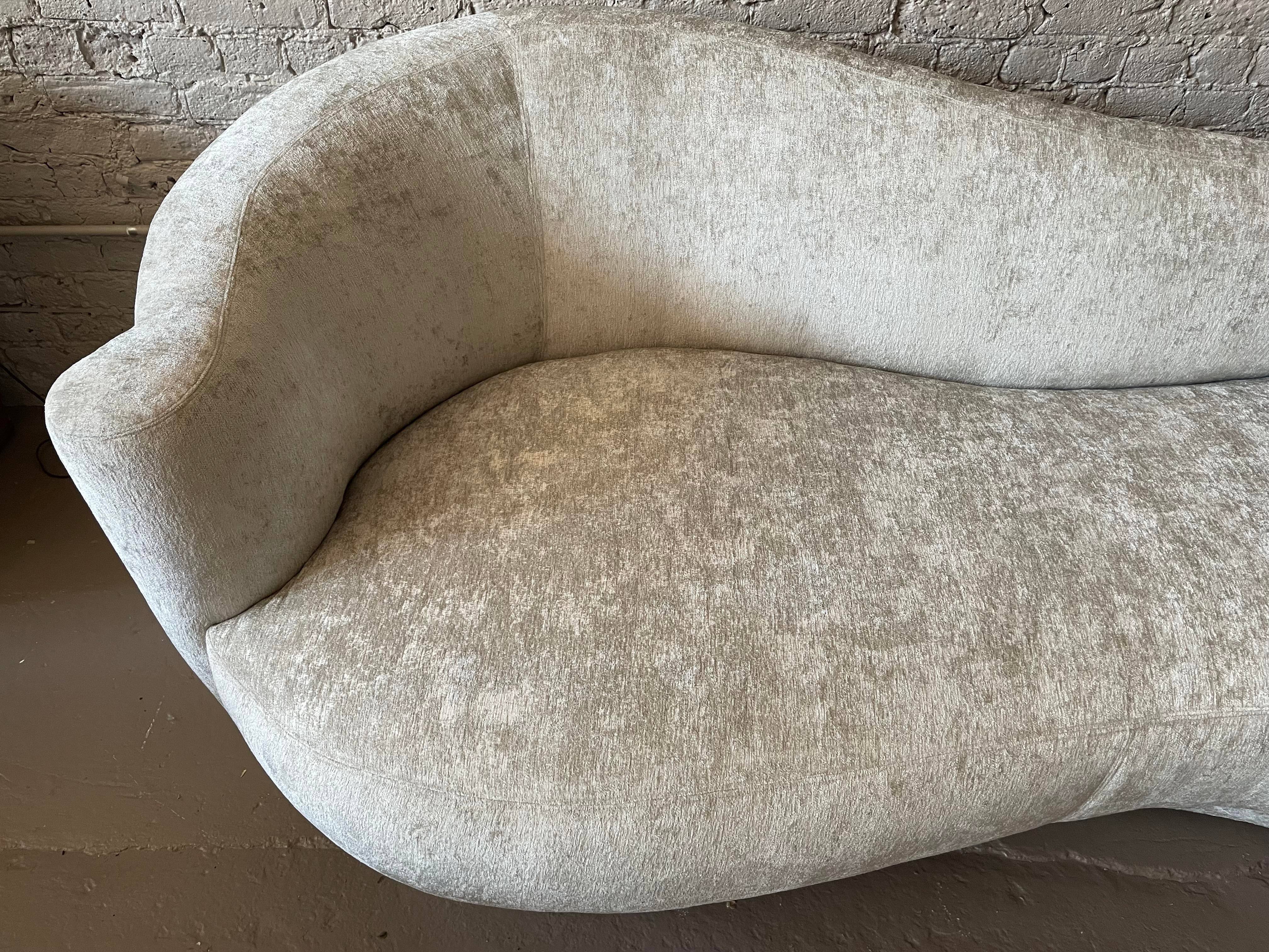 Postmodern Weiman Curved Sofa Chaise Serpentine Attributed to Kagan