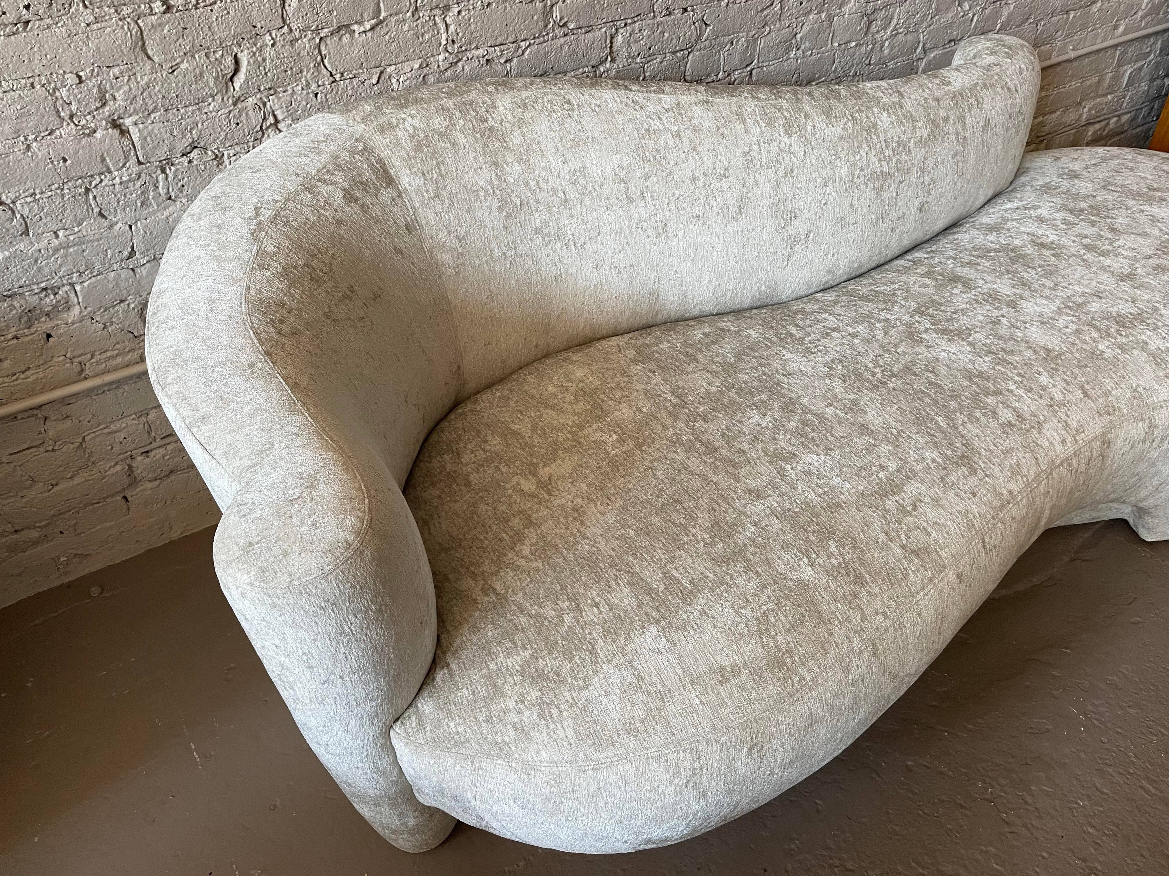 Postmodern Weiman Curved Sofa Chaise Serpentine Attributed to Kagan