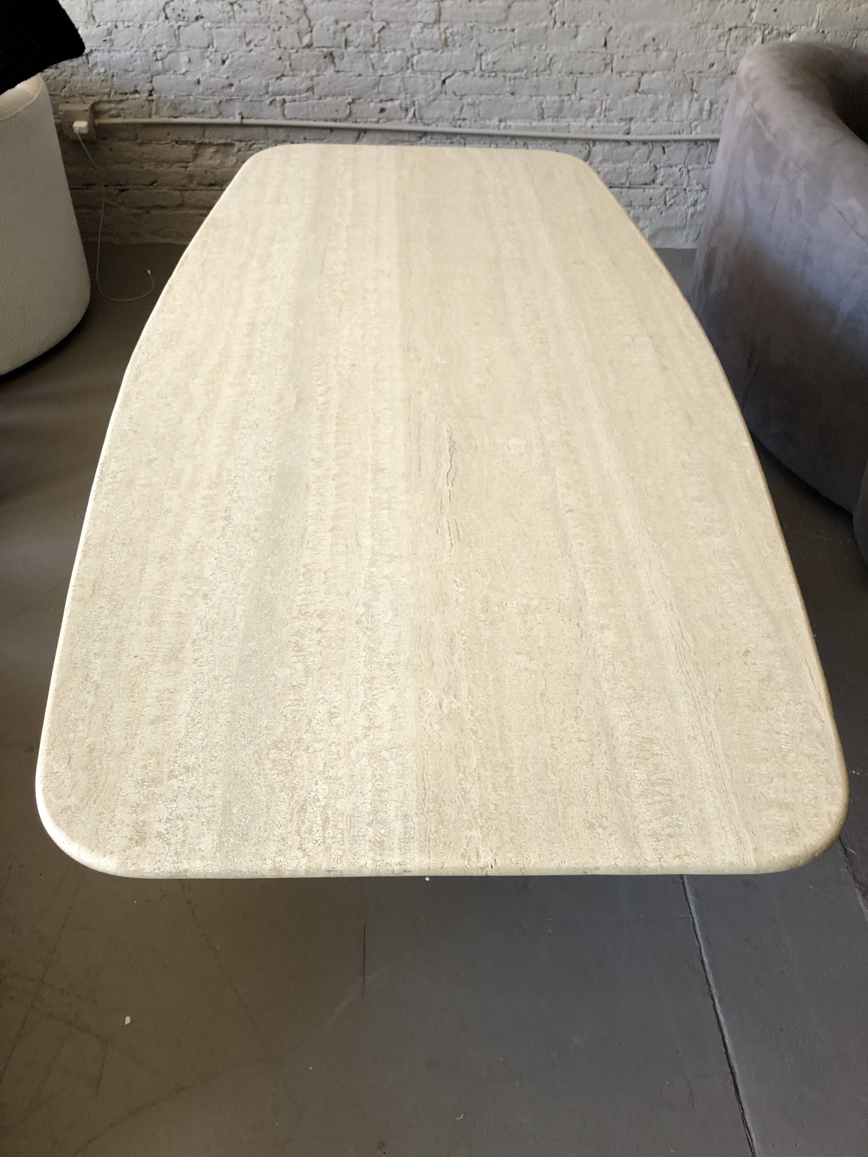 Stone International Postmodern Travertine Dining Table
