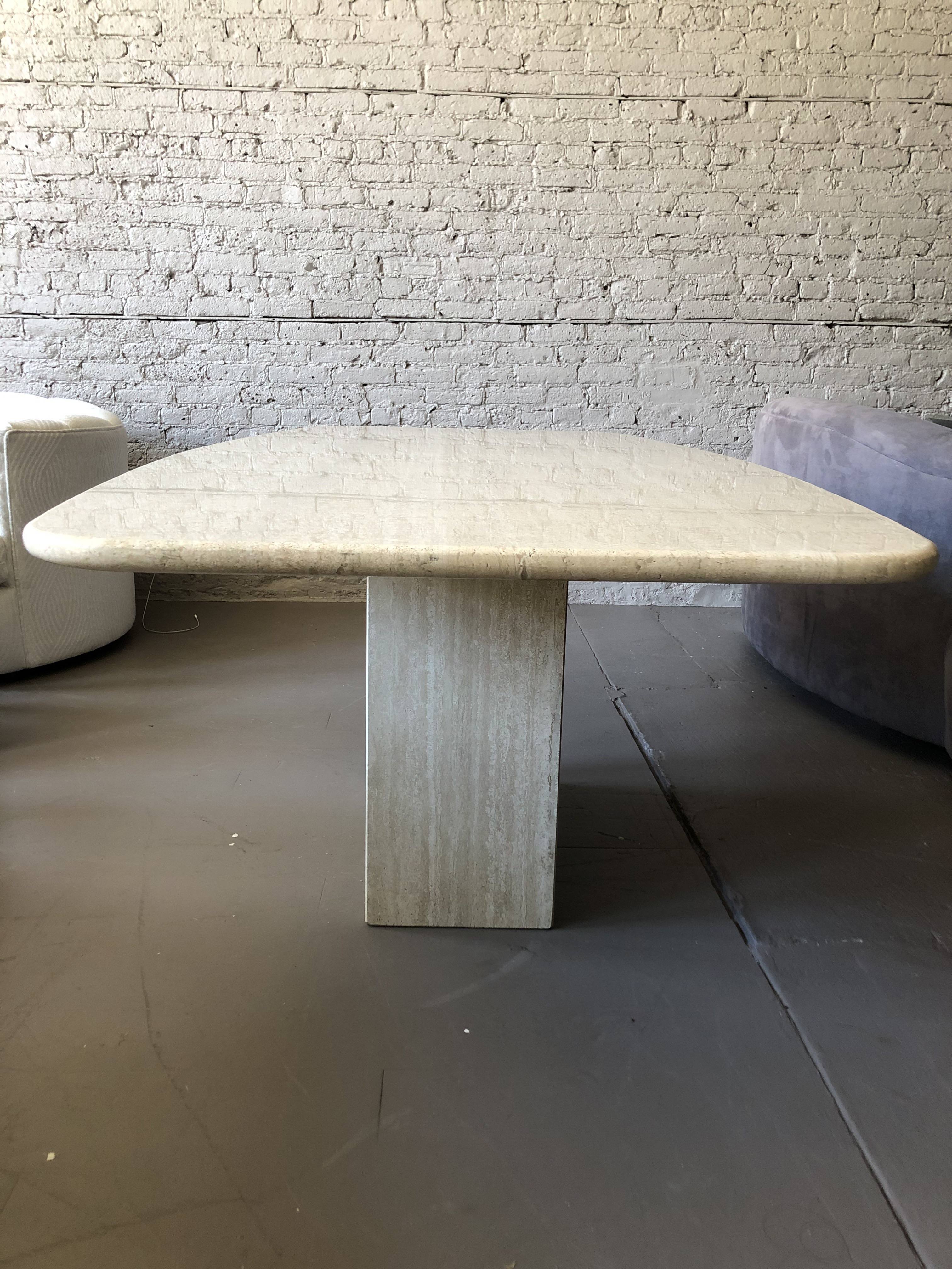 Stone International Postmodern Travertine Dining Table