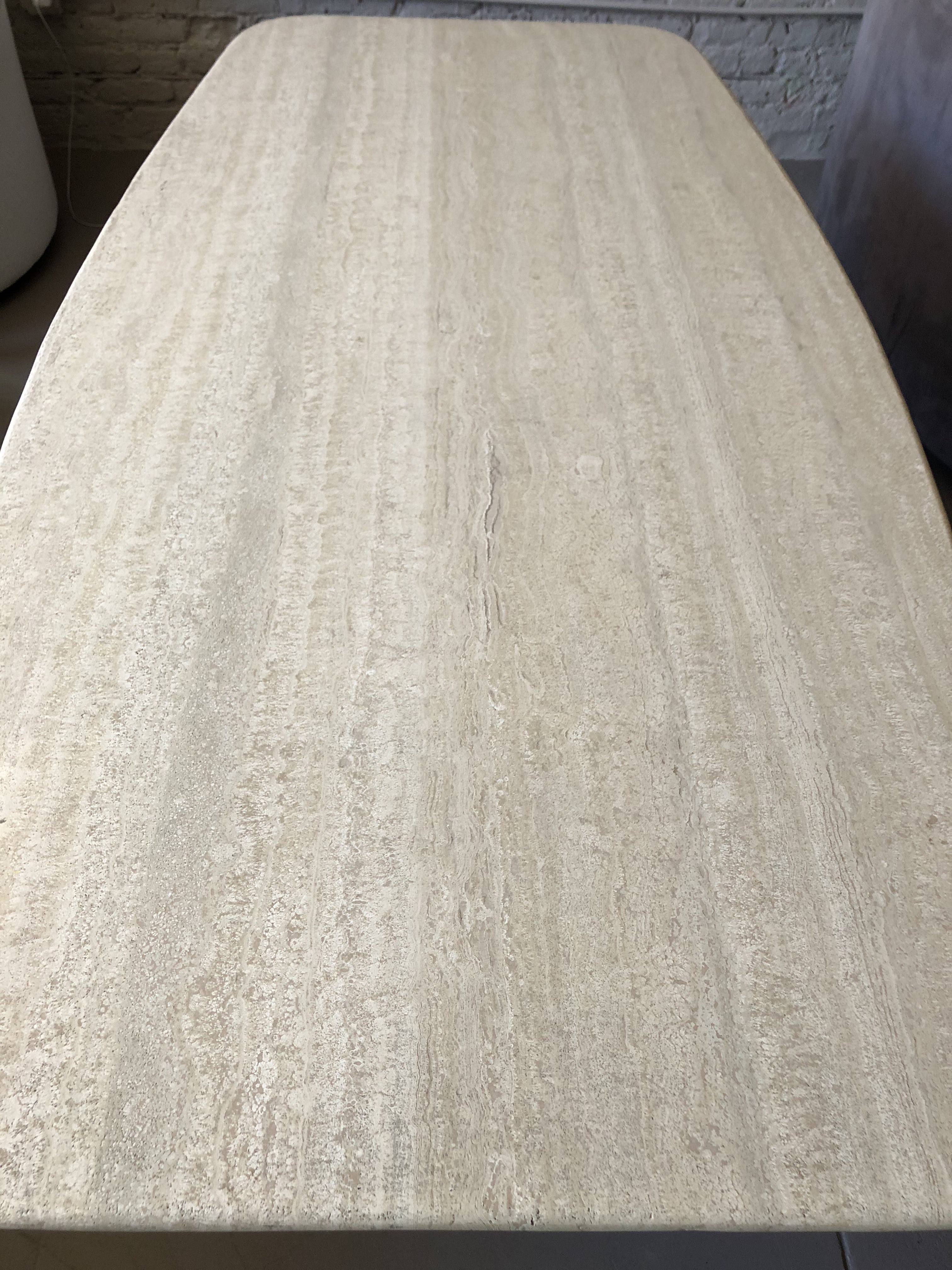 Stone International Postmodern Travertine Dining Table