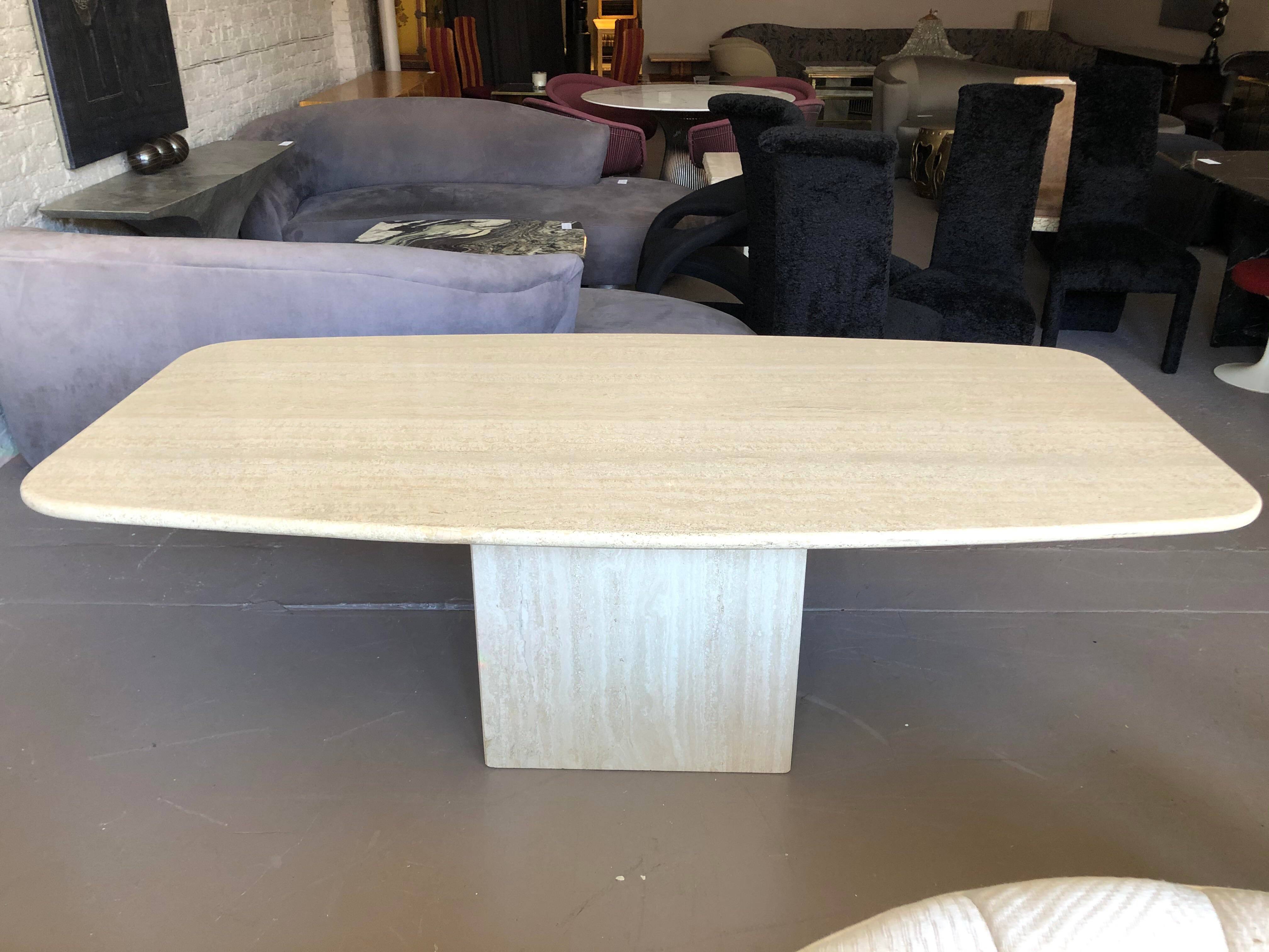 Stone International Postmodern Travertine Dining Table
