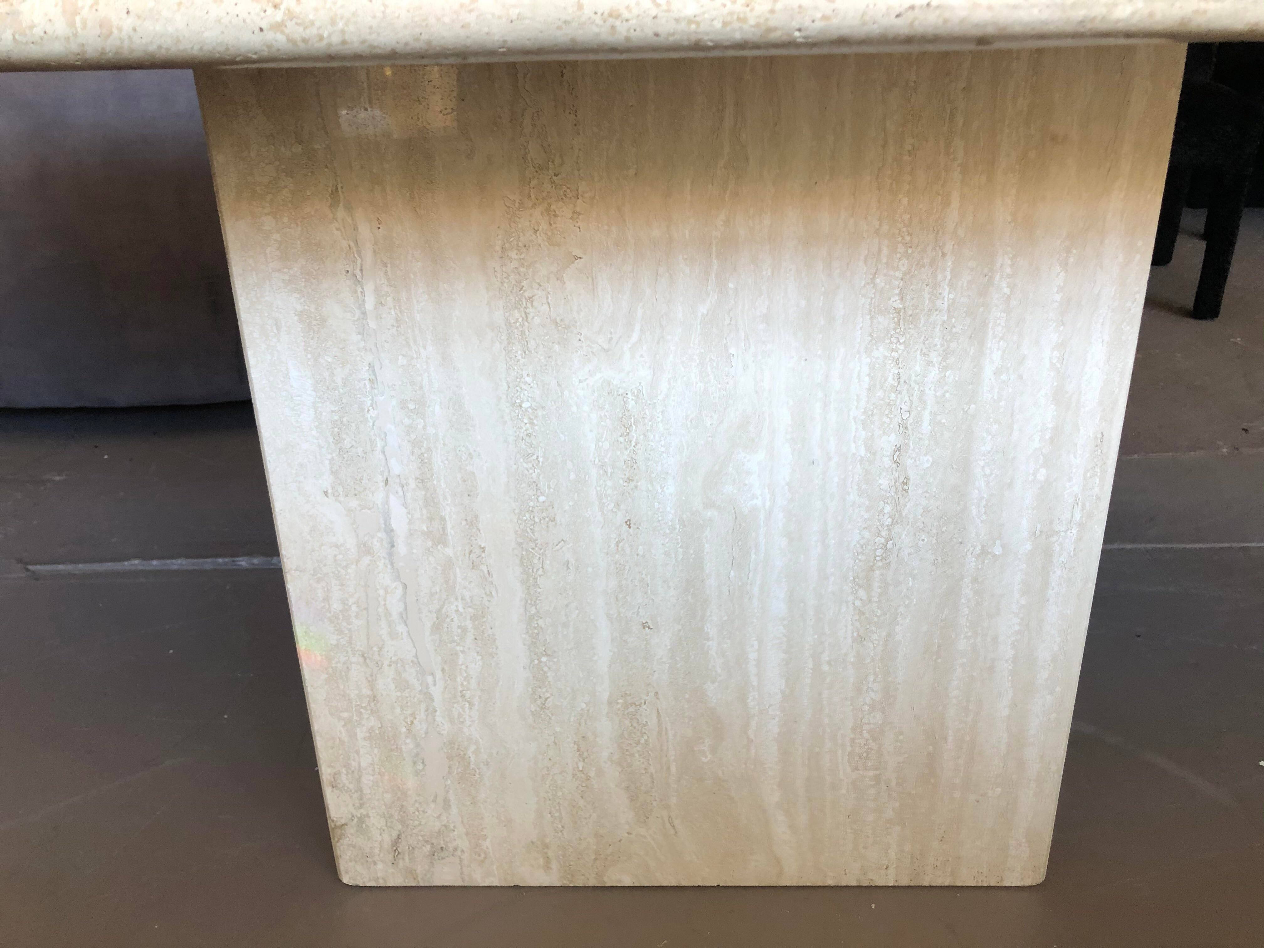 Stone International Postmodern Travertine Dining Table