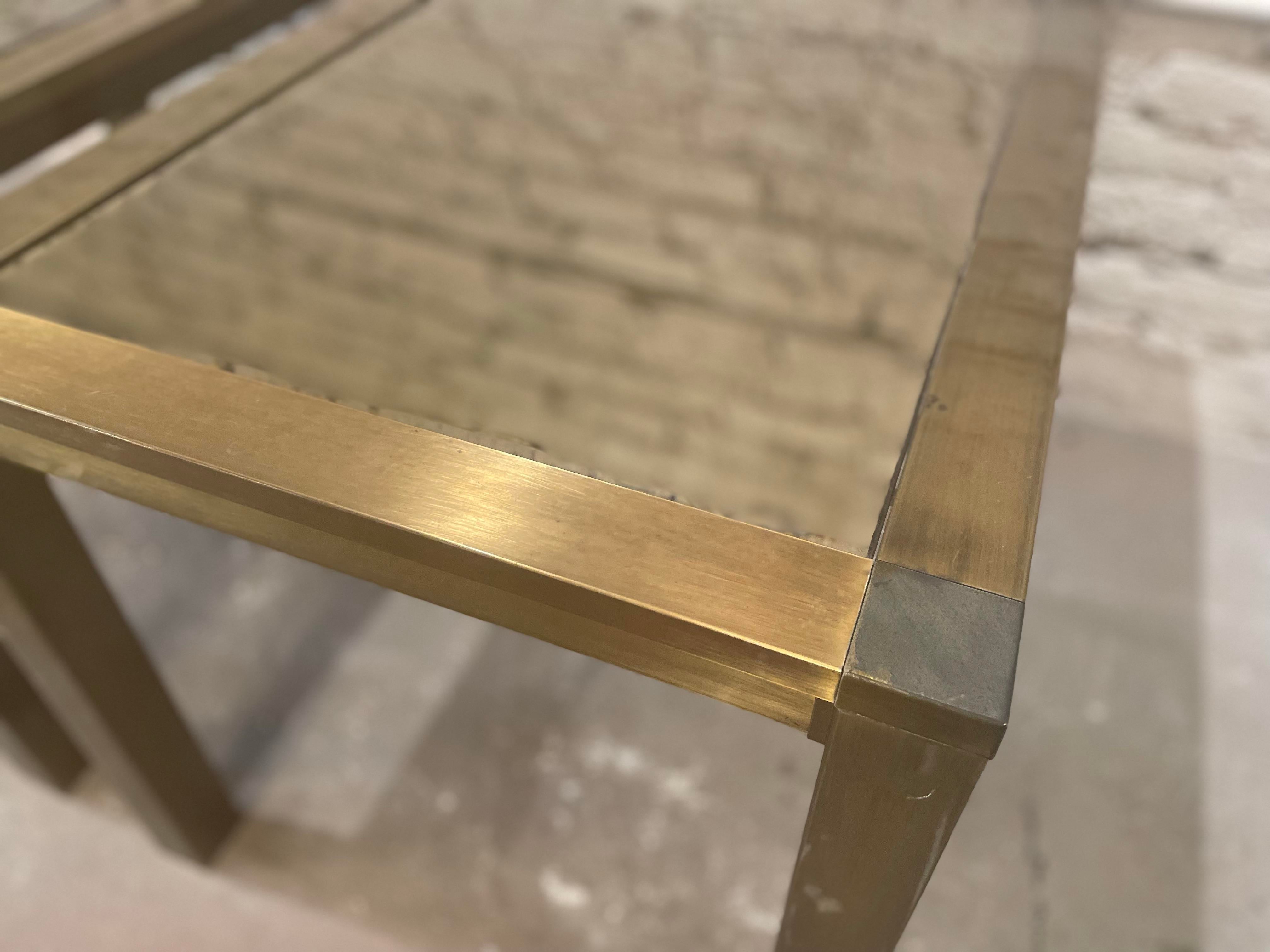 Vintage 1970s Brass Side Tables - a Pair