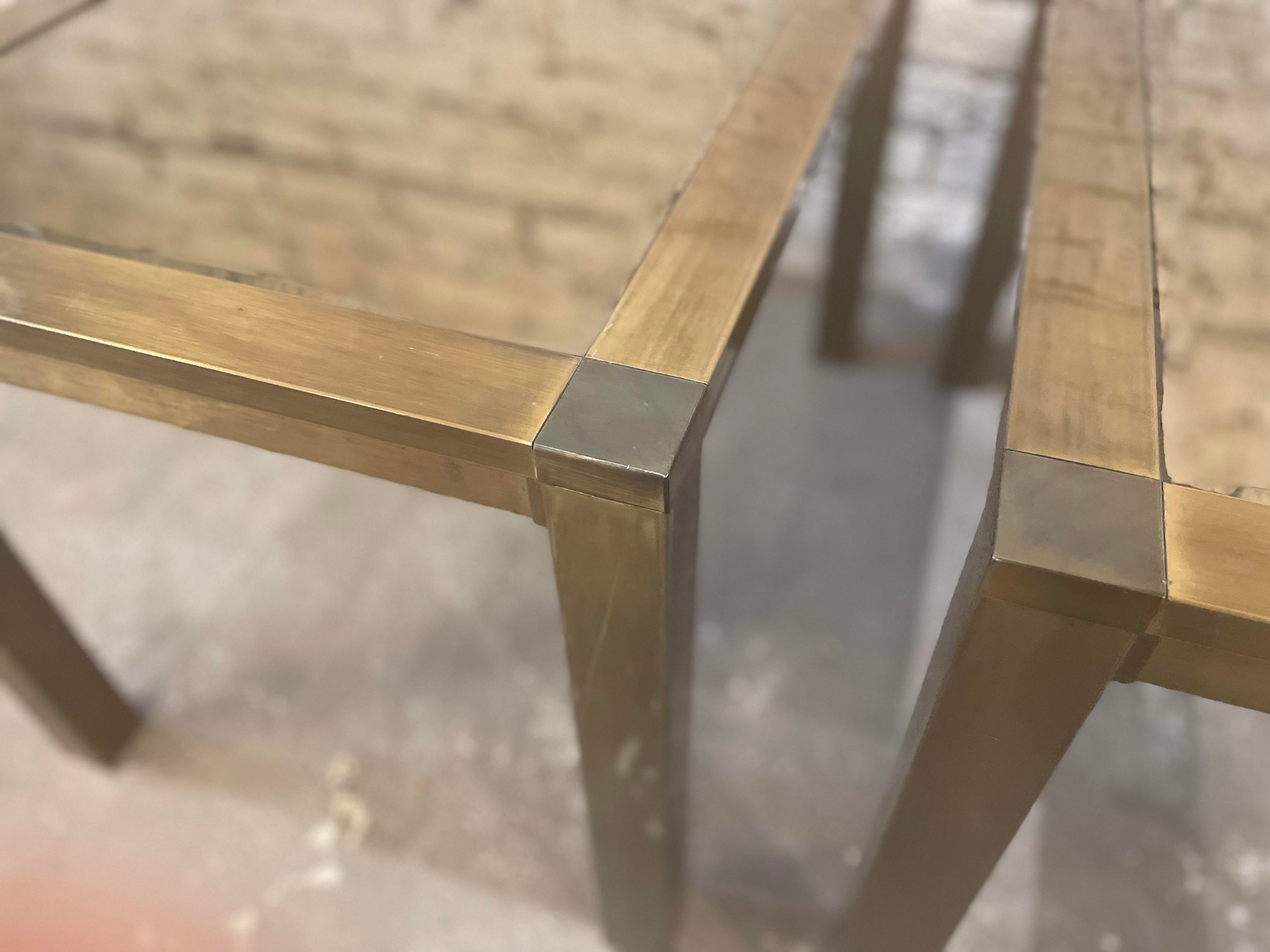 Vintage 1970s Brass Side Tables - a Pair