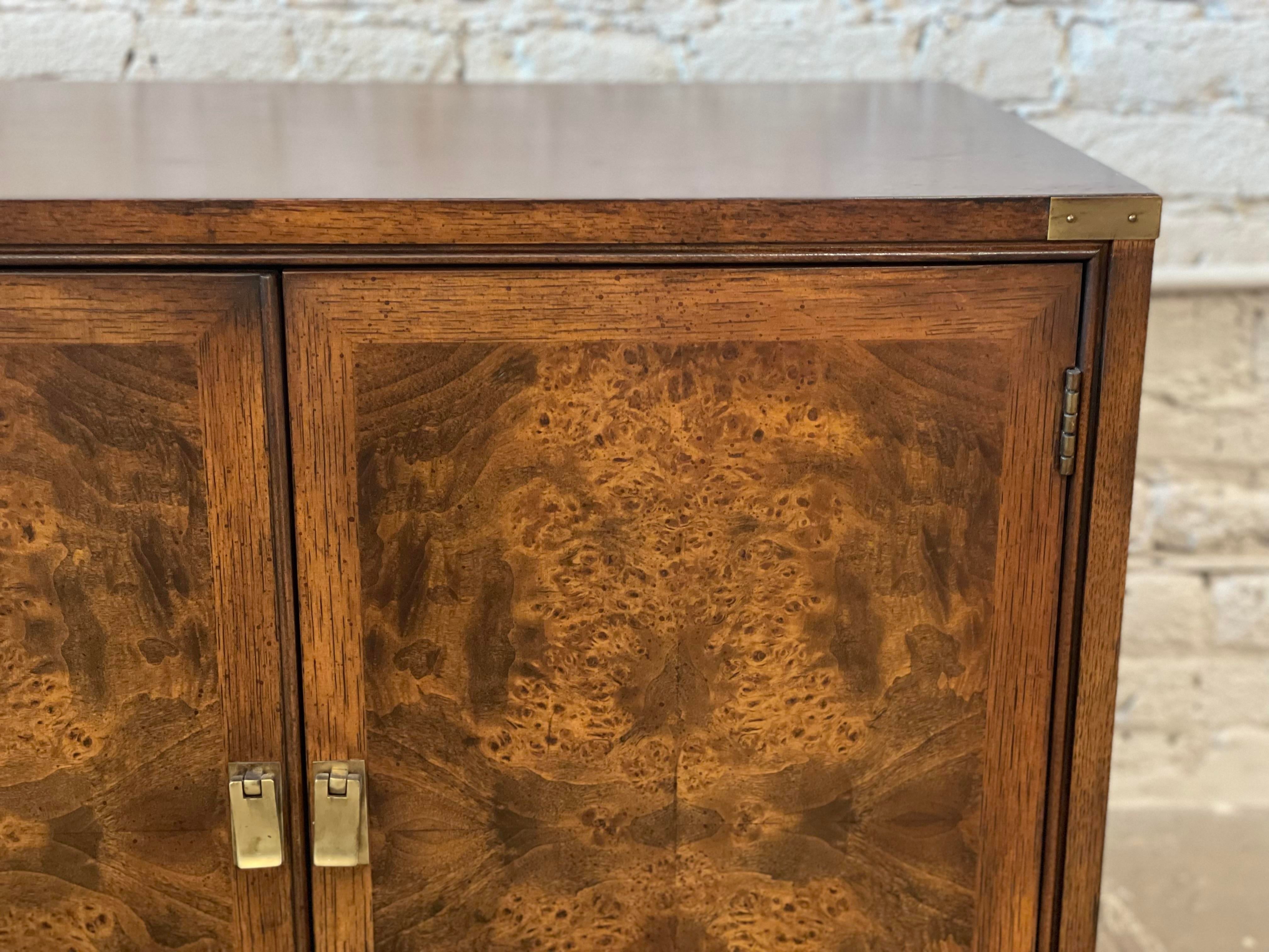 Vintage 1970s Burled Wood Nightstands - a Pair