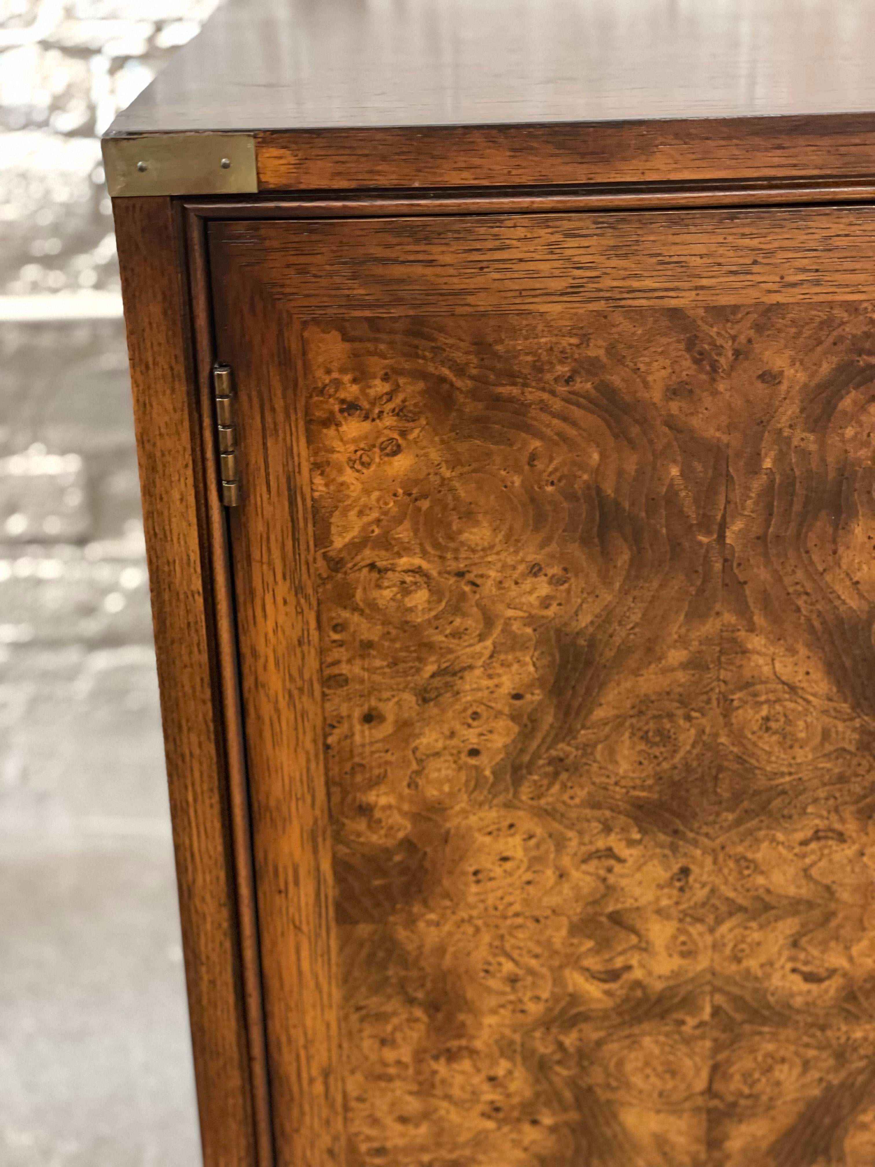 Vintage 1970s Burled Wood Nightstands - a Pair