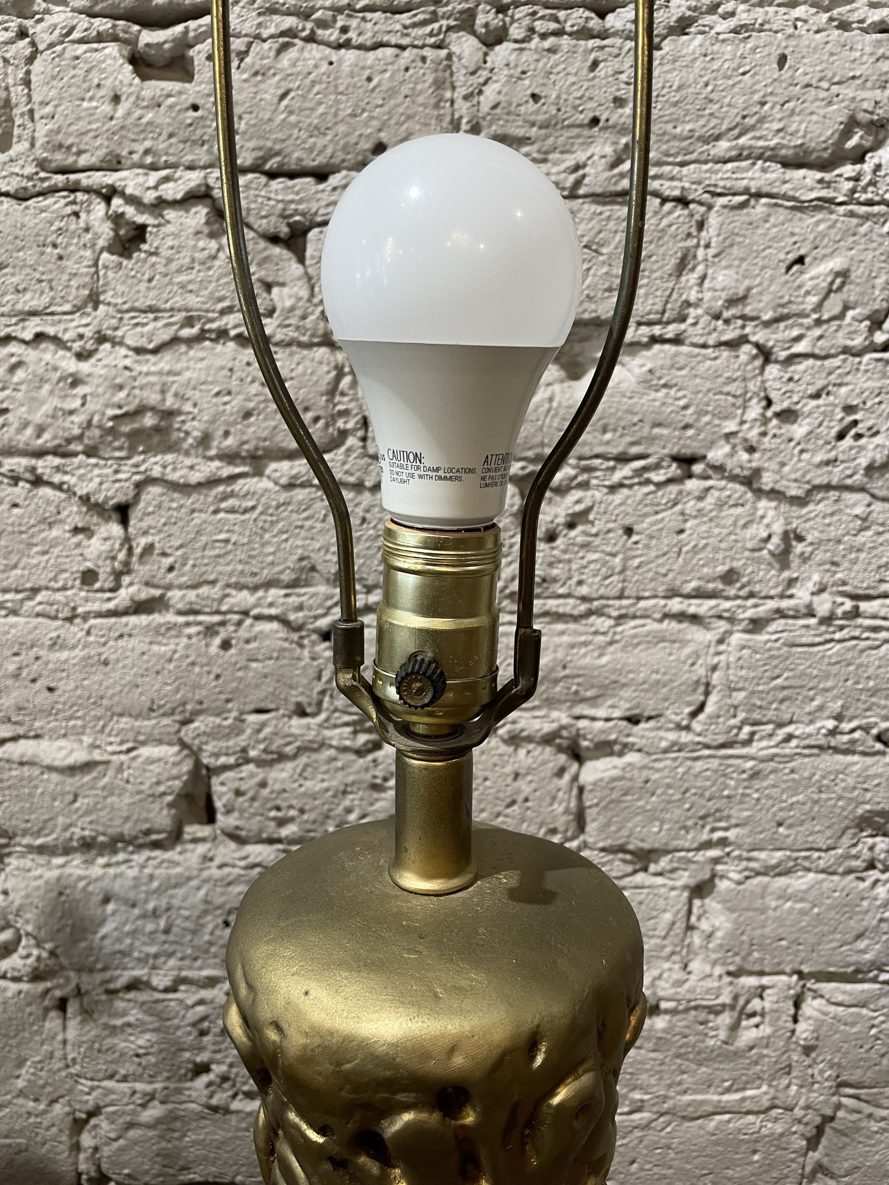 Vintage 1970s Gold Gilt Huge Lamps - a Pair