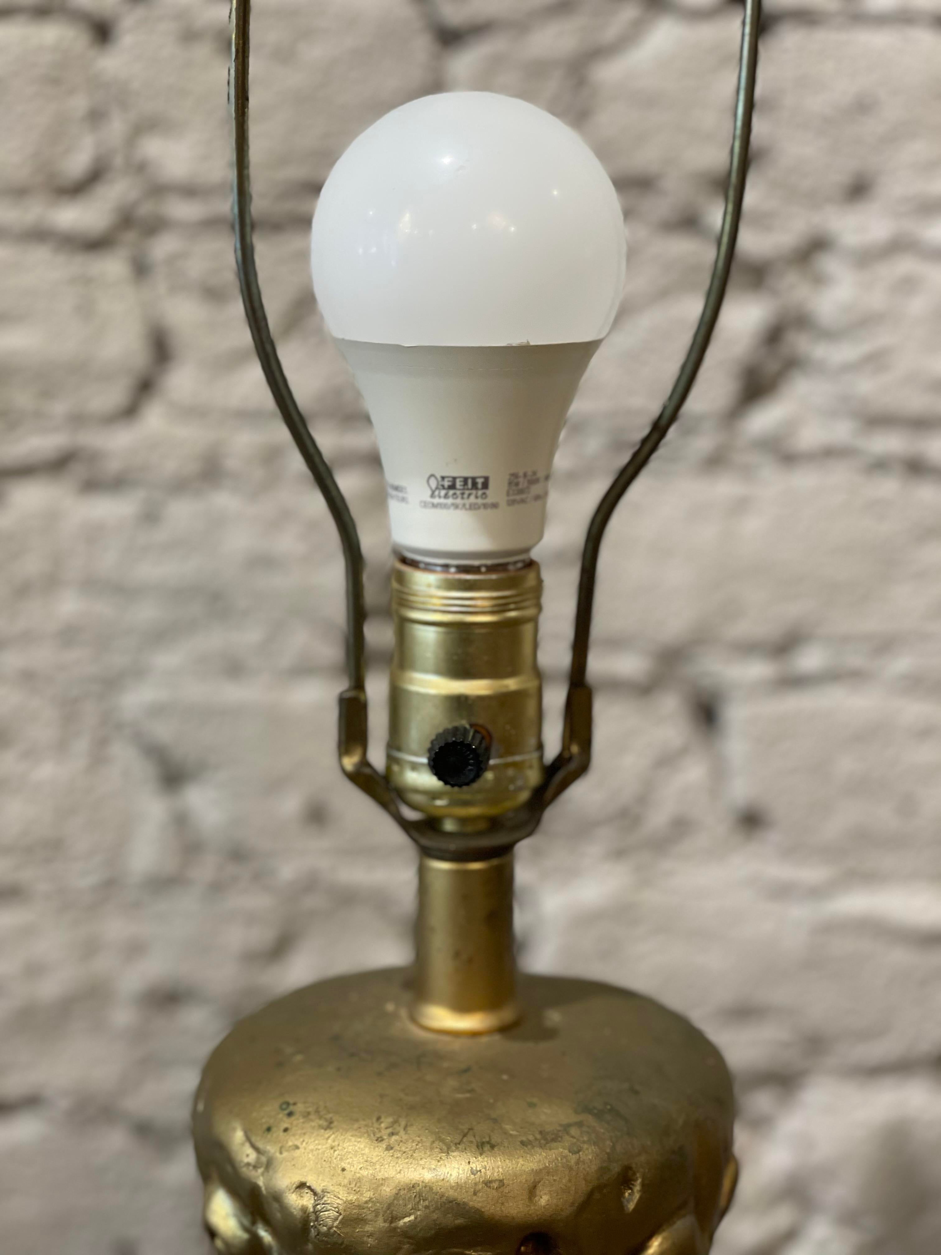 Vintage 1970s Gold Gilt Huge Lamps - a Pair