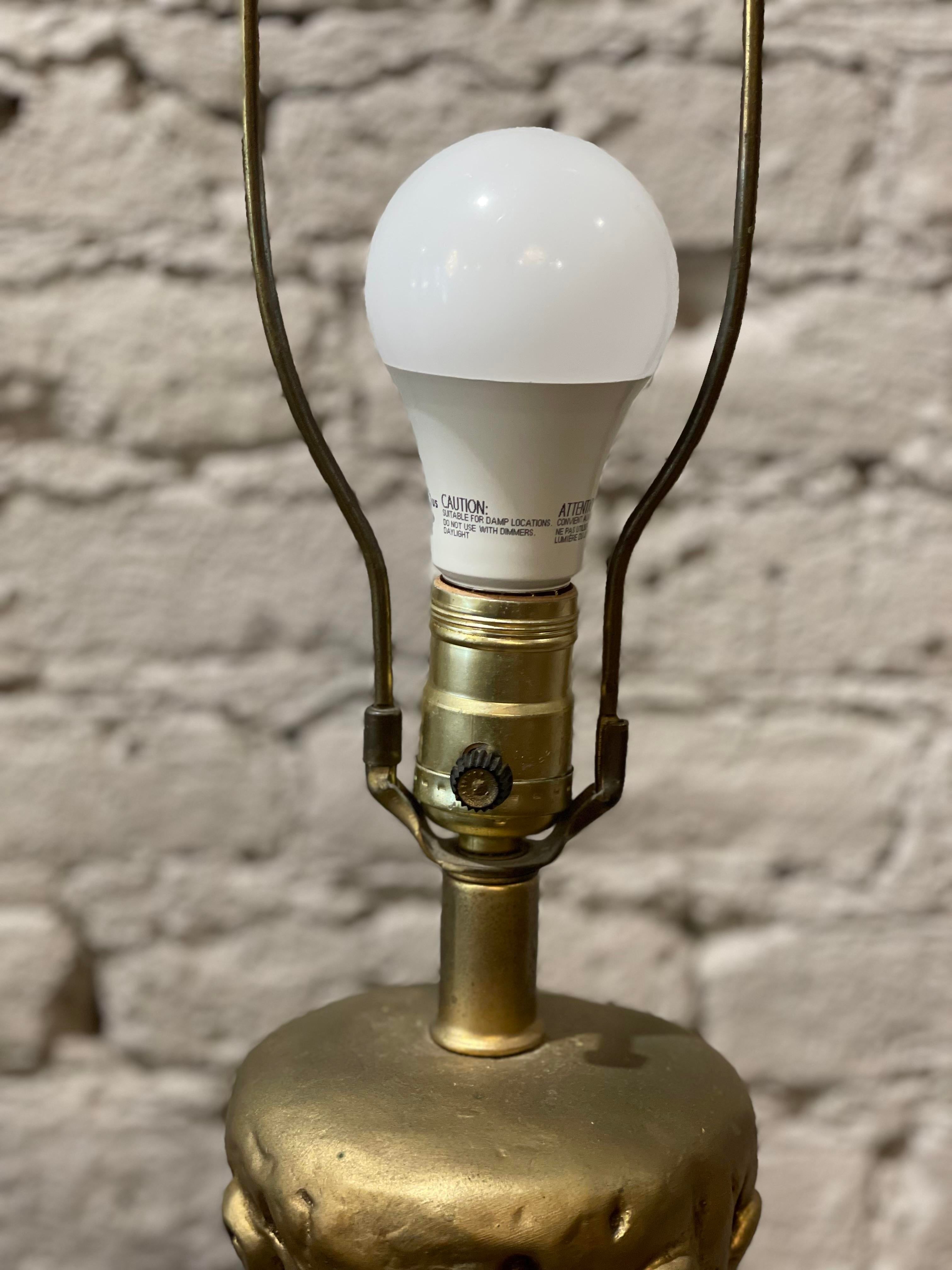 Vintage 1970s Gold Gilt Huge Lamps - a Pair