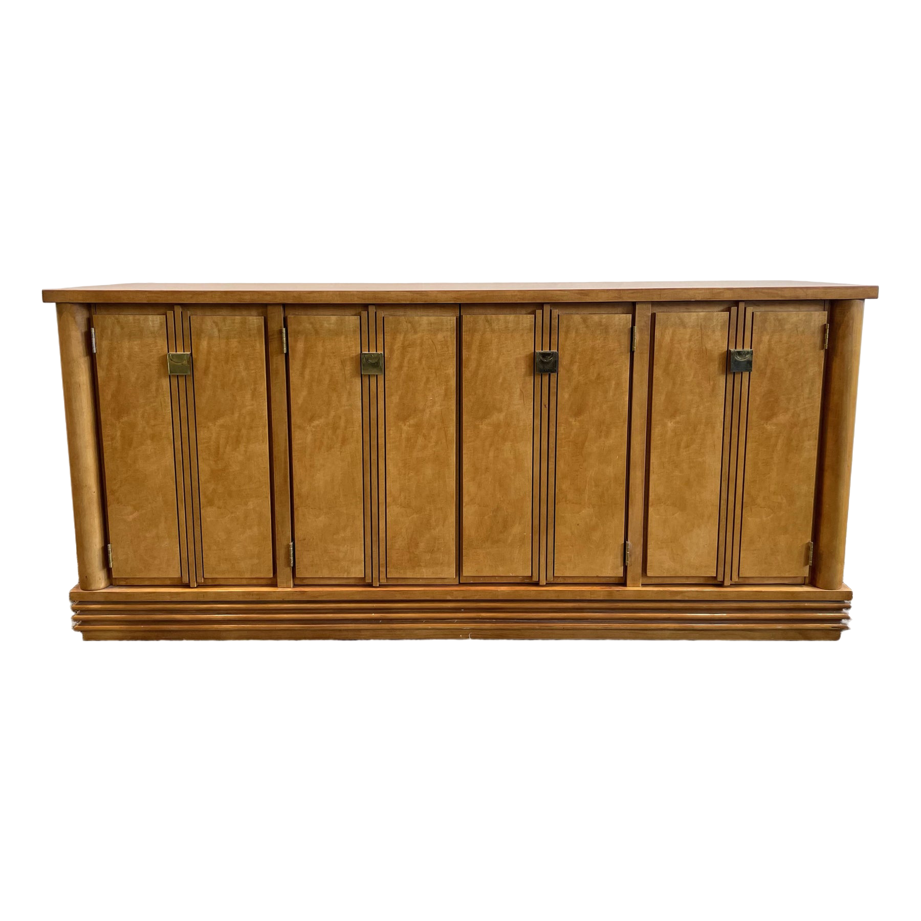 Vintage 1970s Hickory White Credenza Dresser Art Deco Style
