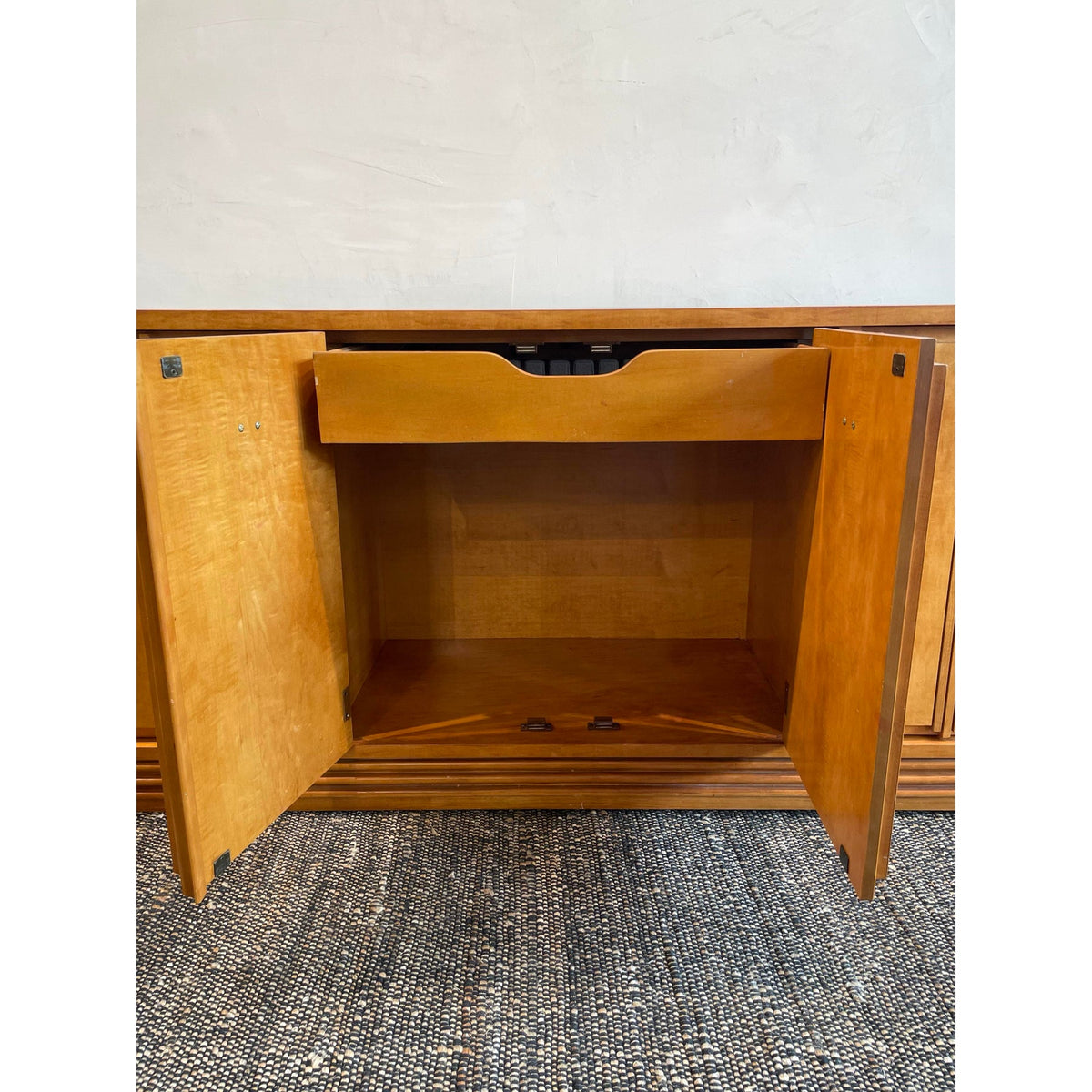 Vintage 1970s Hickory White Credenza Dresser Art Deco Style