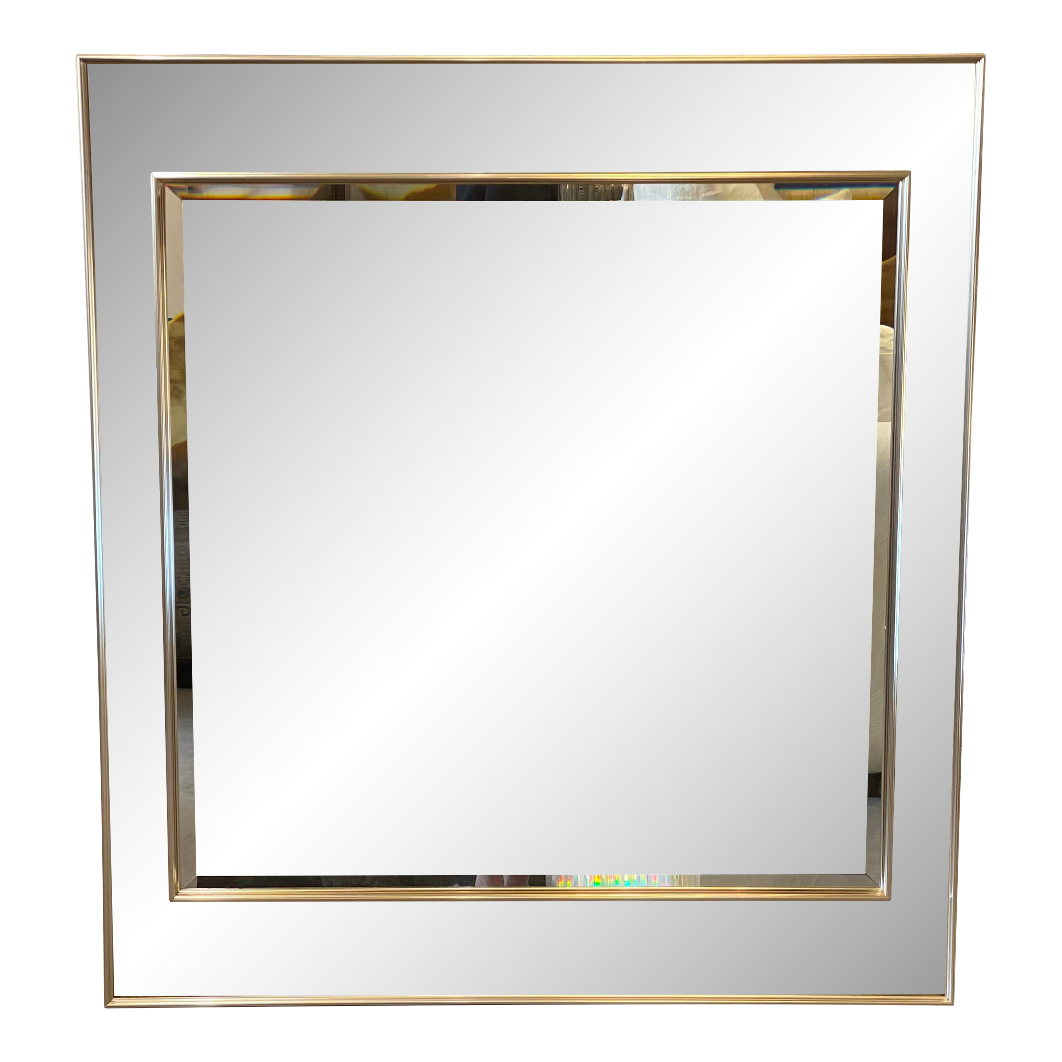 Vintage 1980s LaBarge Mirror With Rose Gold Detailing