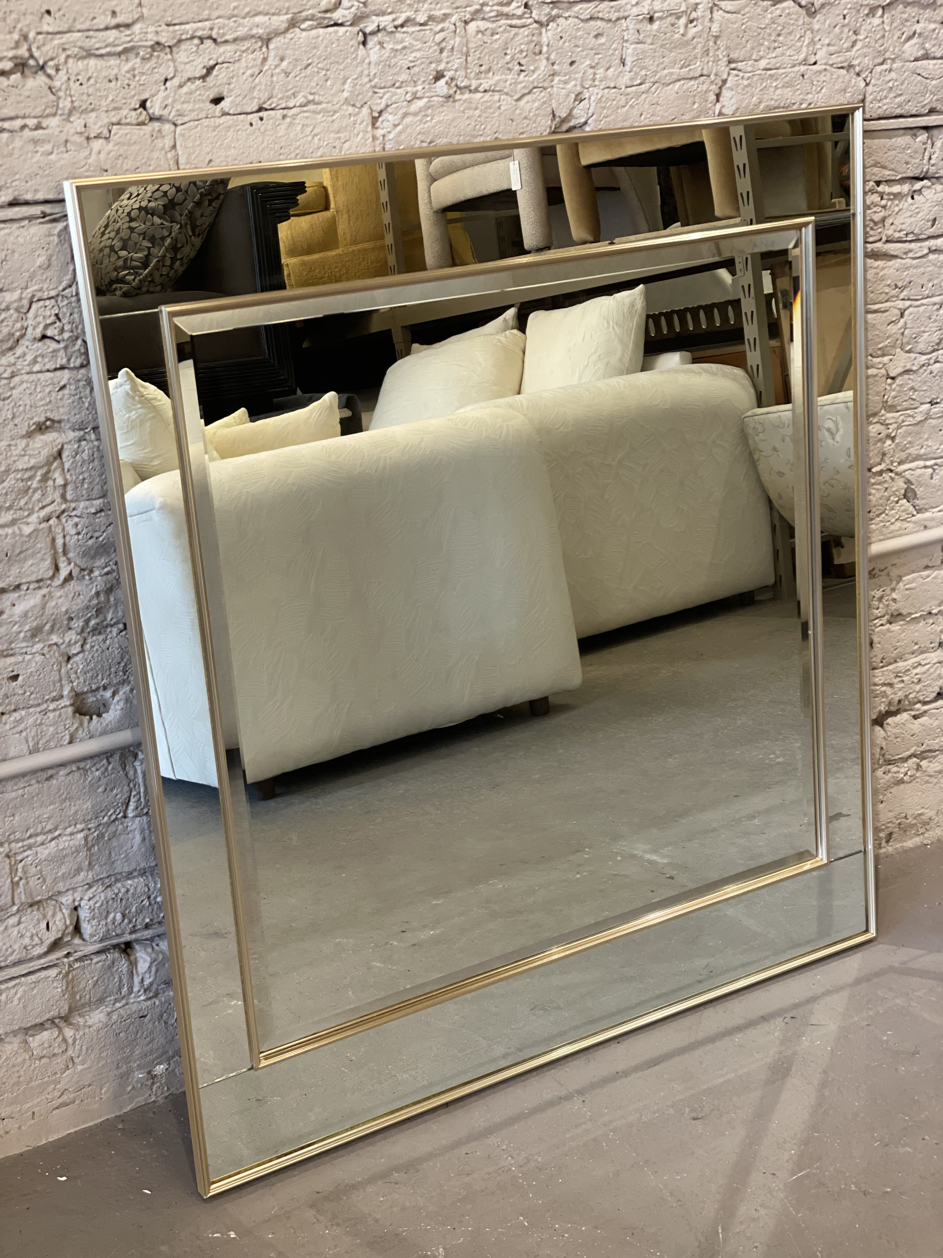 Vintage 1980s LaBarge Mirror With Rose Gold Detailing