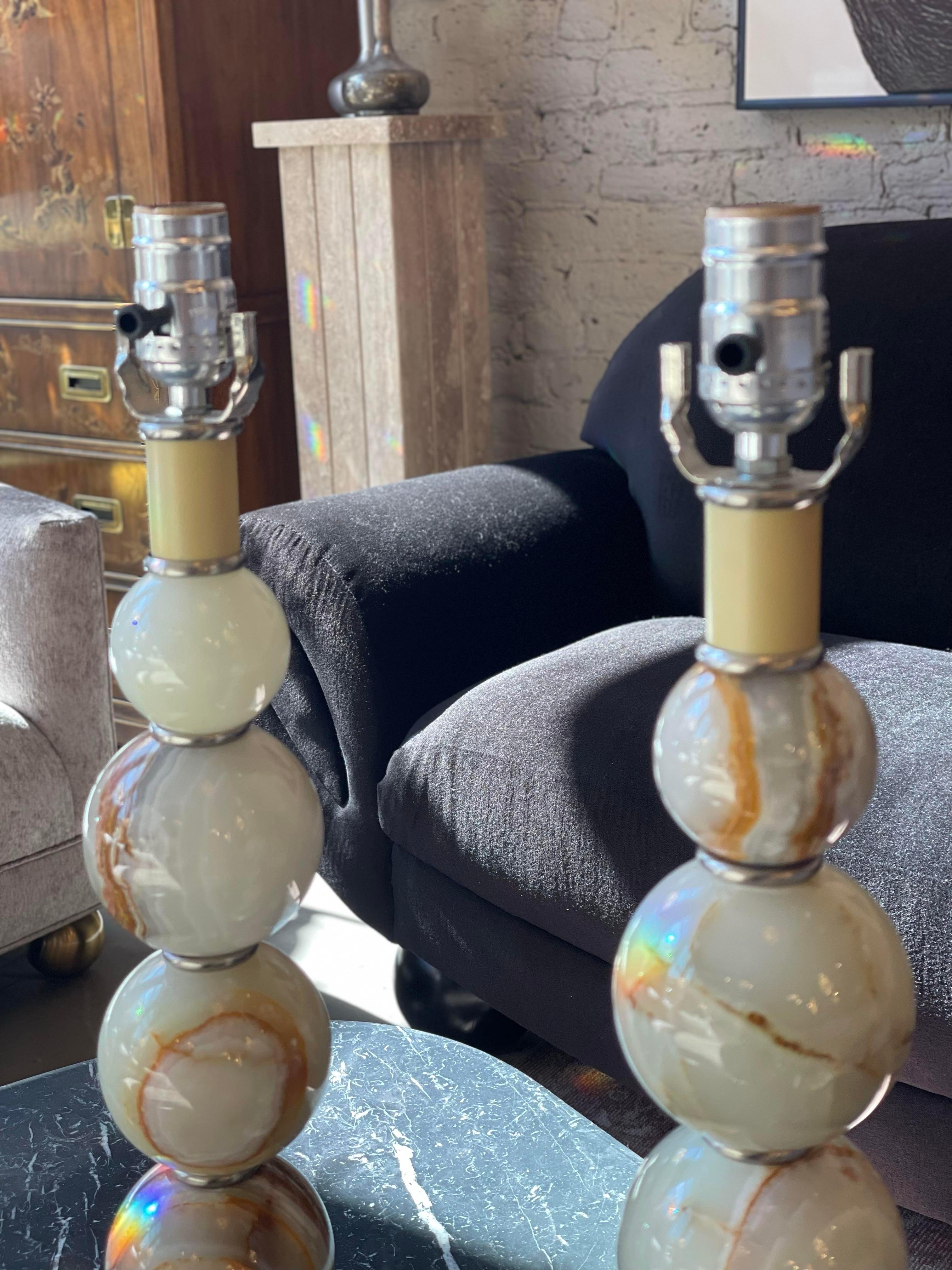 Vintage Agate Lamps - a Pair