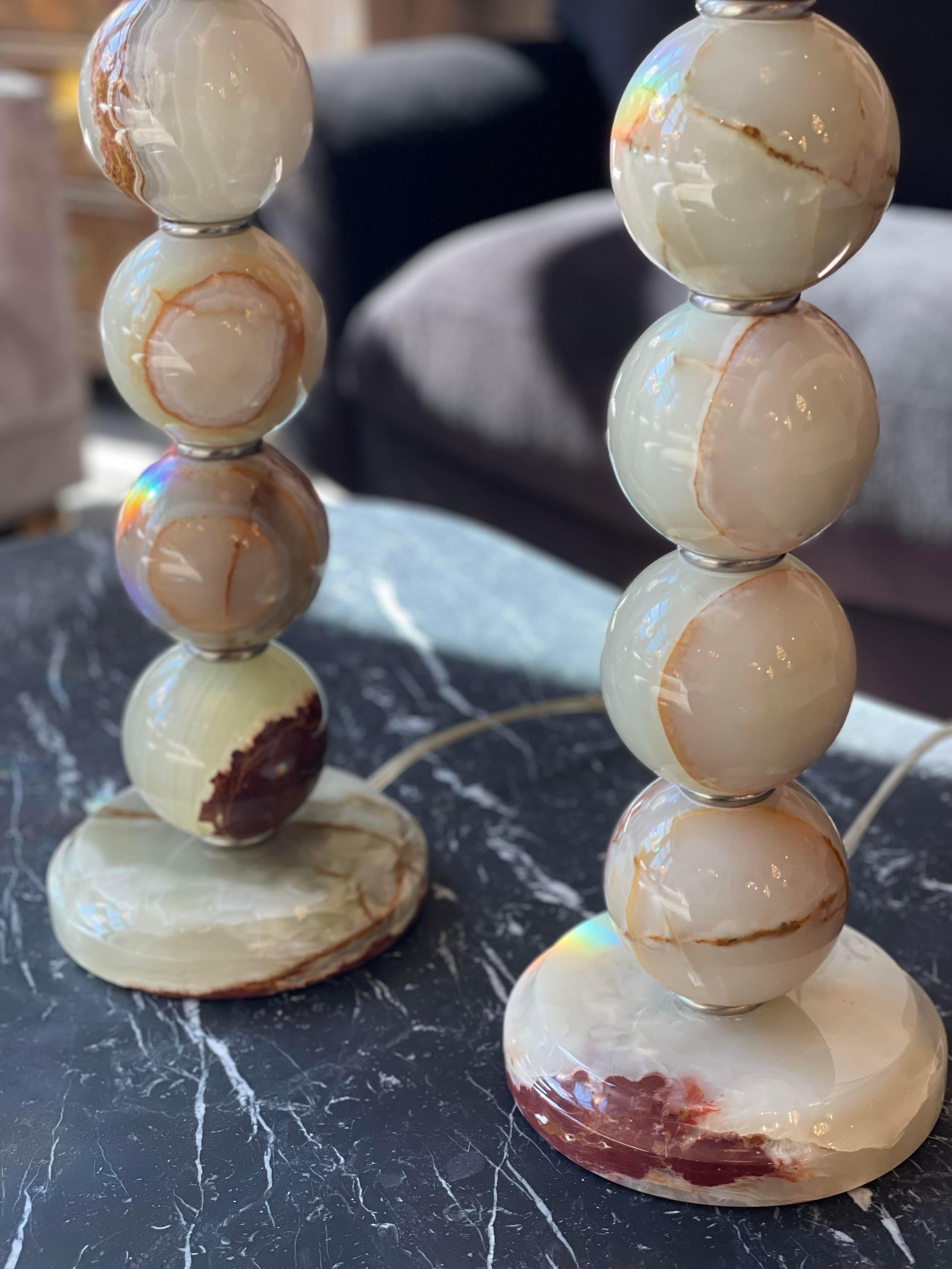Vintage Agate Lamps - a Pair