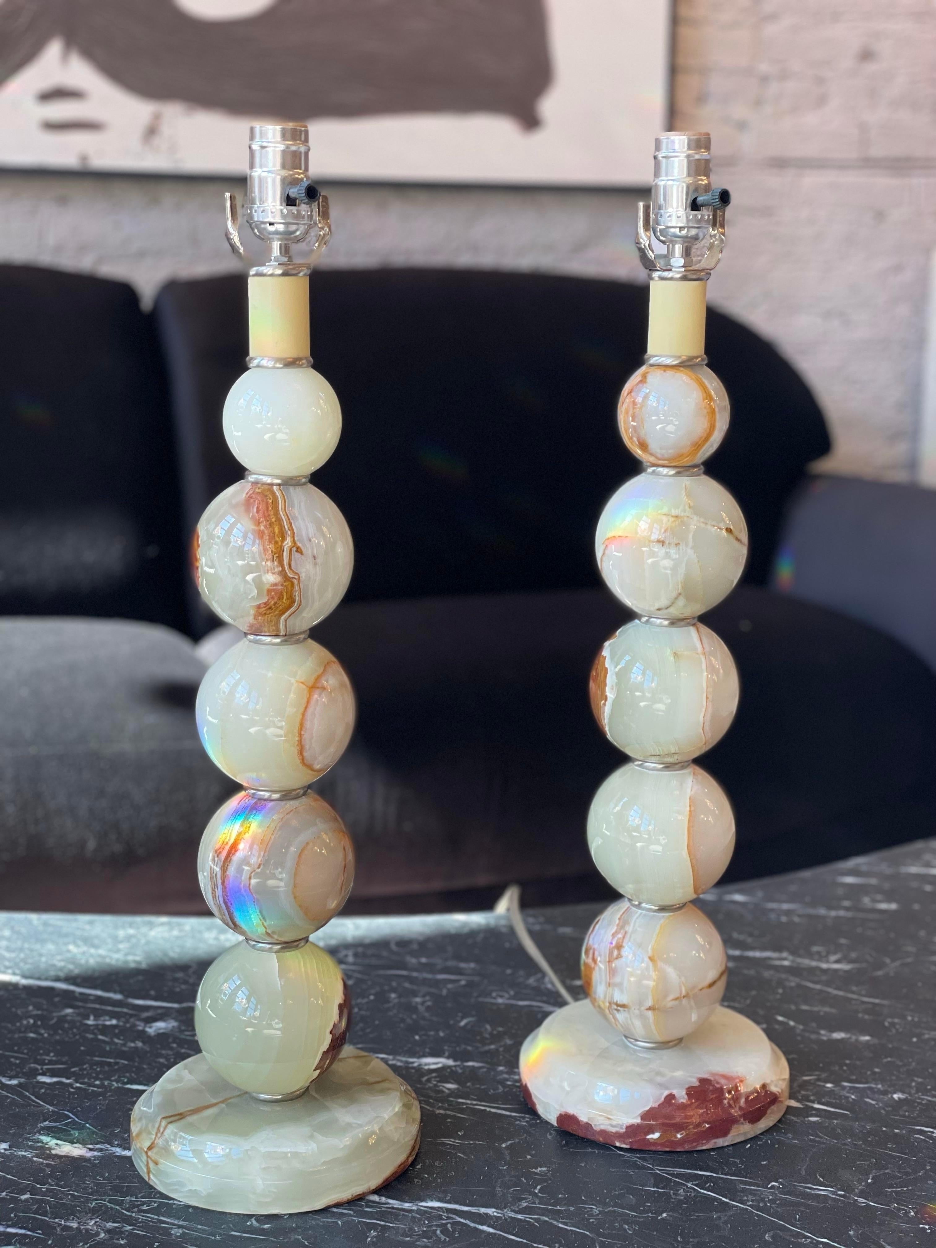 Vintage Agate Lamps - a Pair