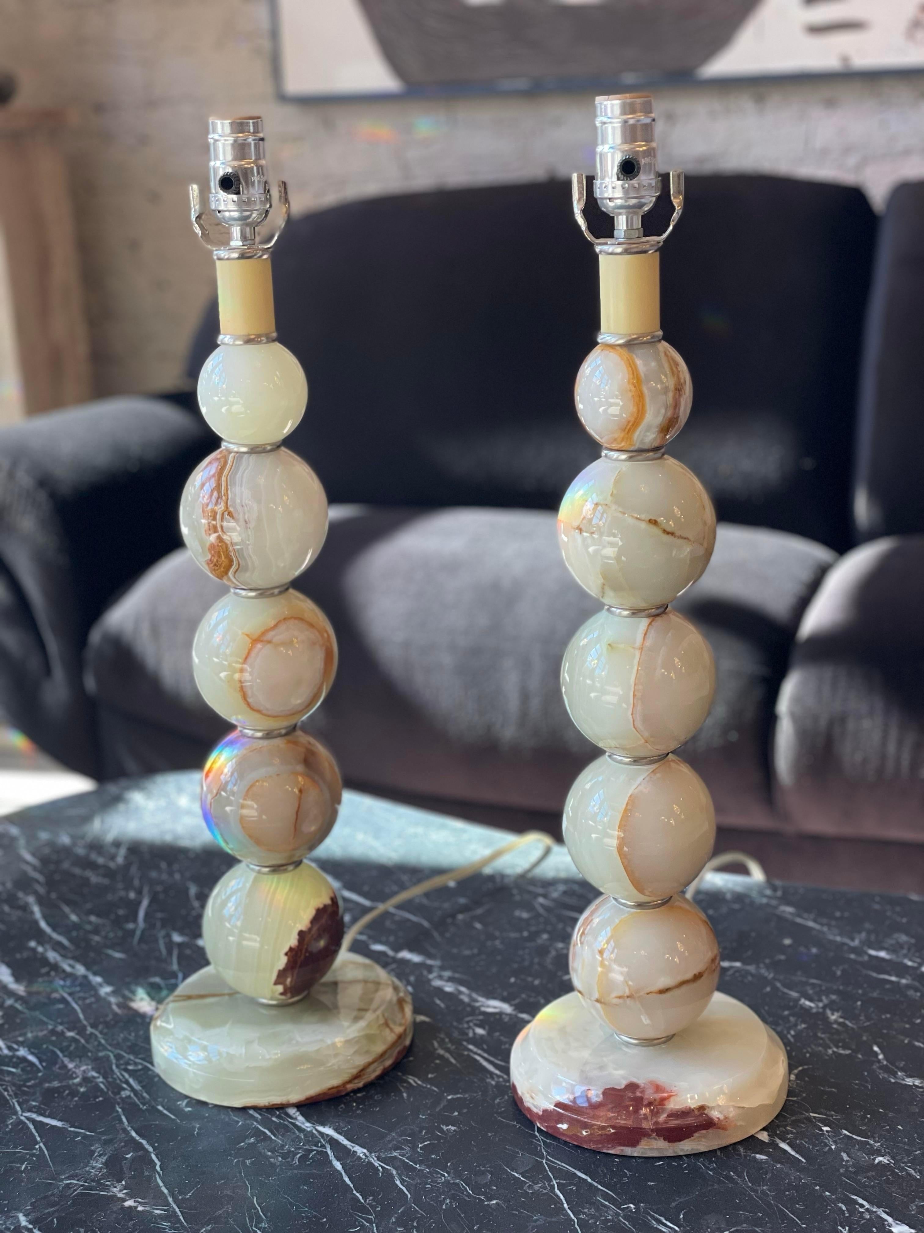 Vintage Agate Lamps - a Pair