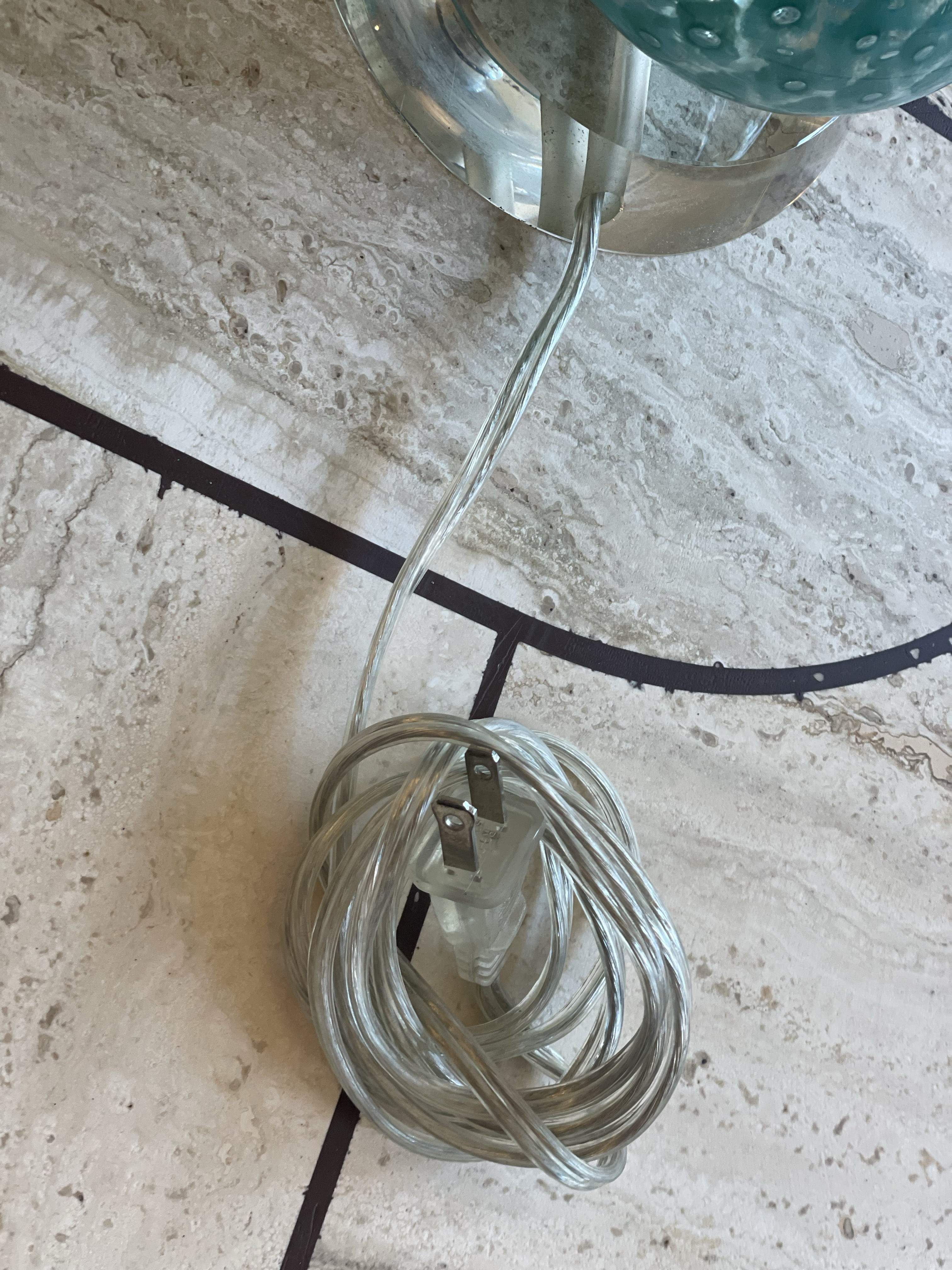 Vintage Blue Murano Lamps - a Pair