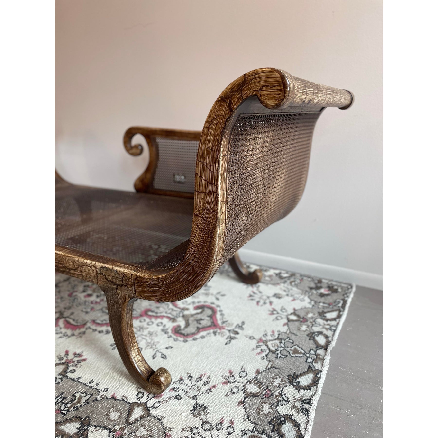 Vintage Chaise With Cane Seating
