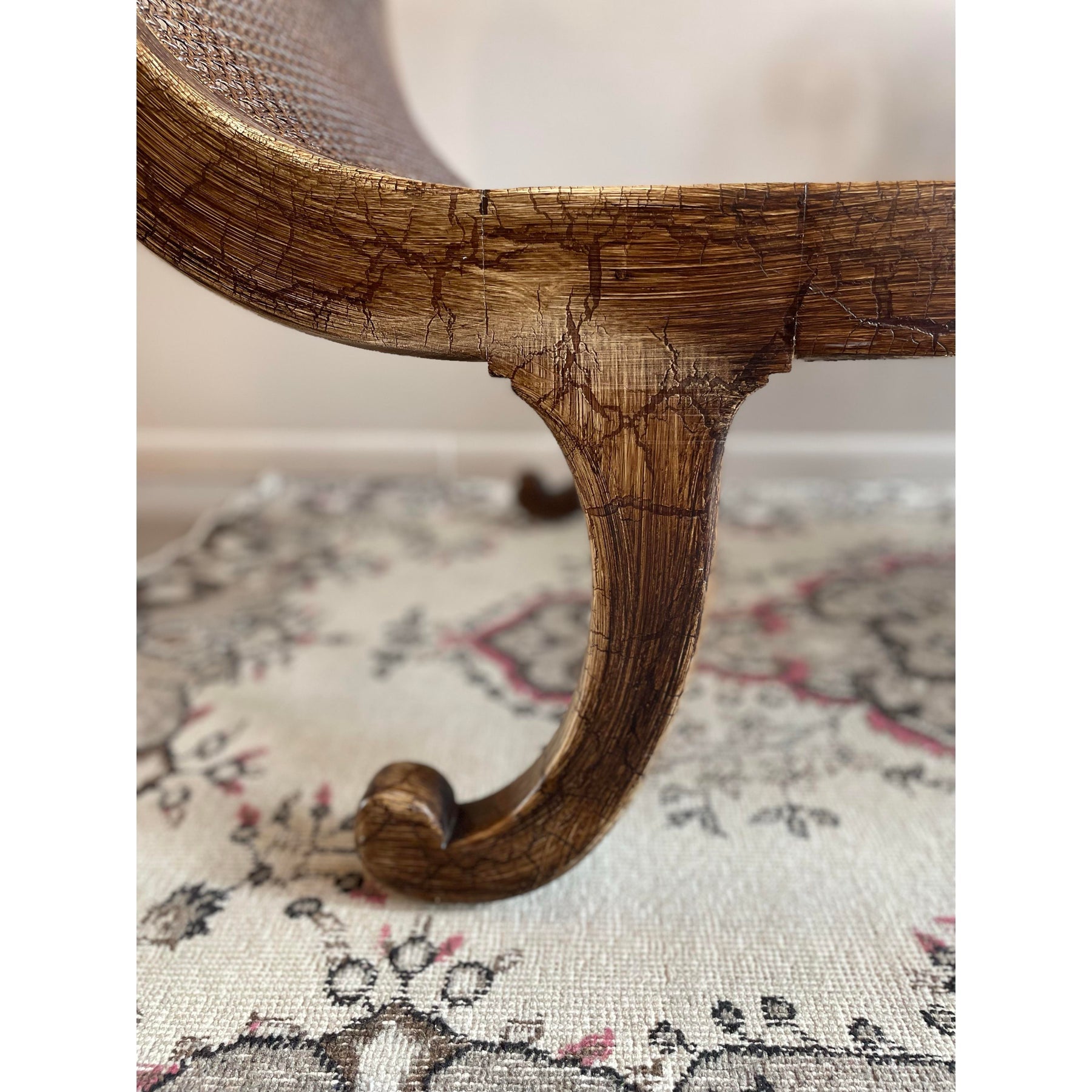 Vintage Chaise With Cane Seating