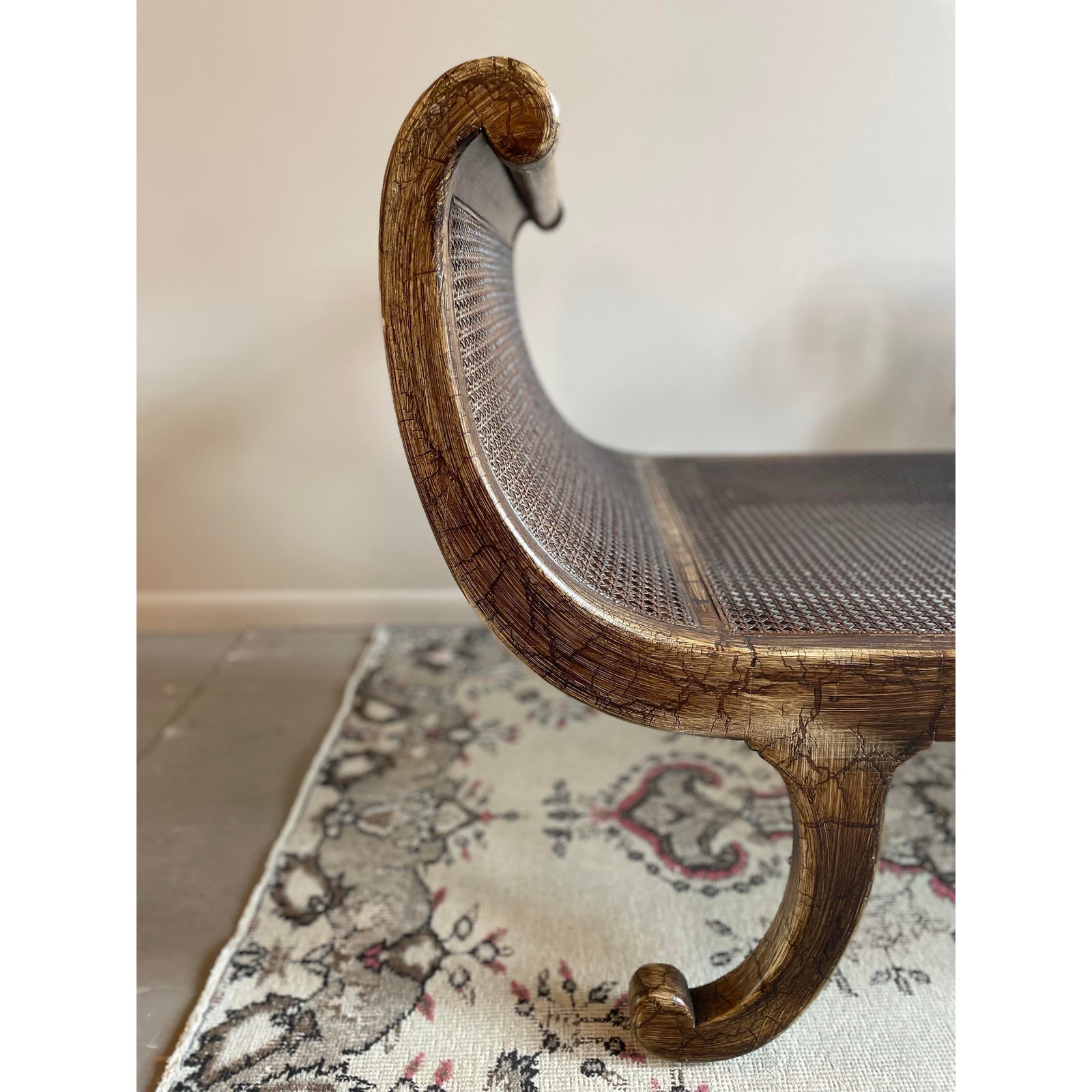 Vintage Chaise With Cane Seating