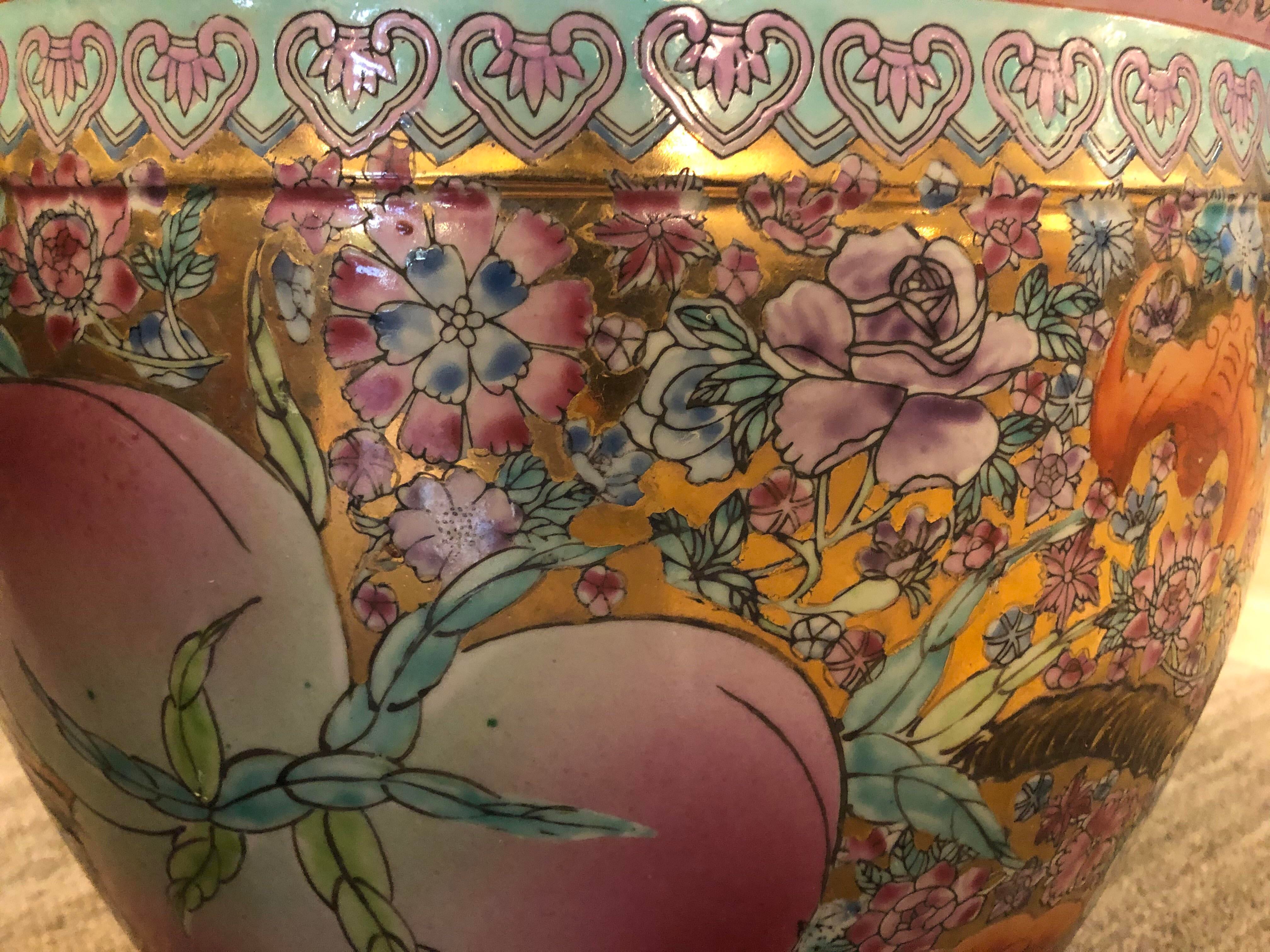 Vintage Chinese Porcelain Jardinere - a Pair