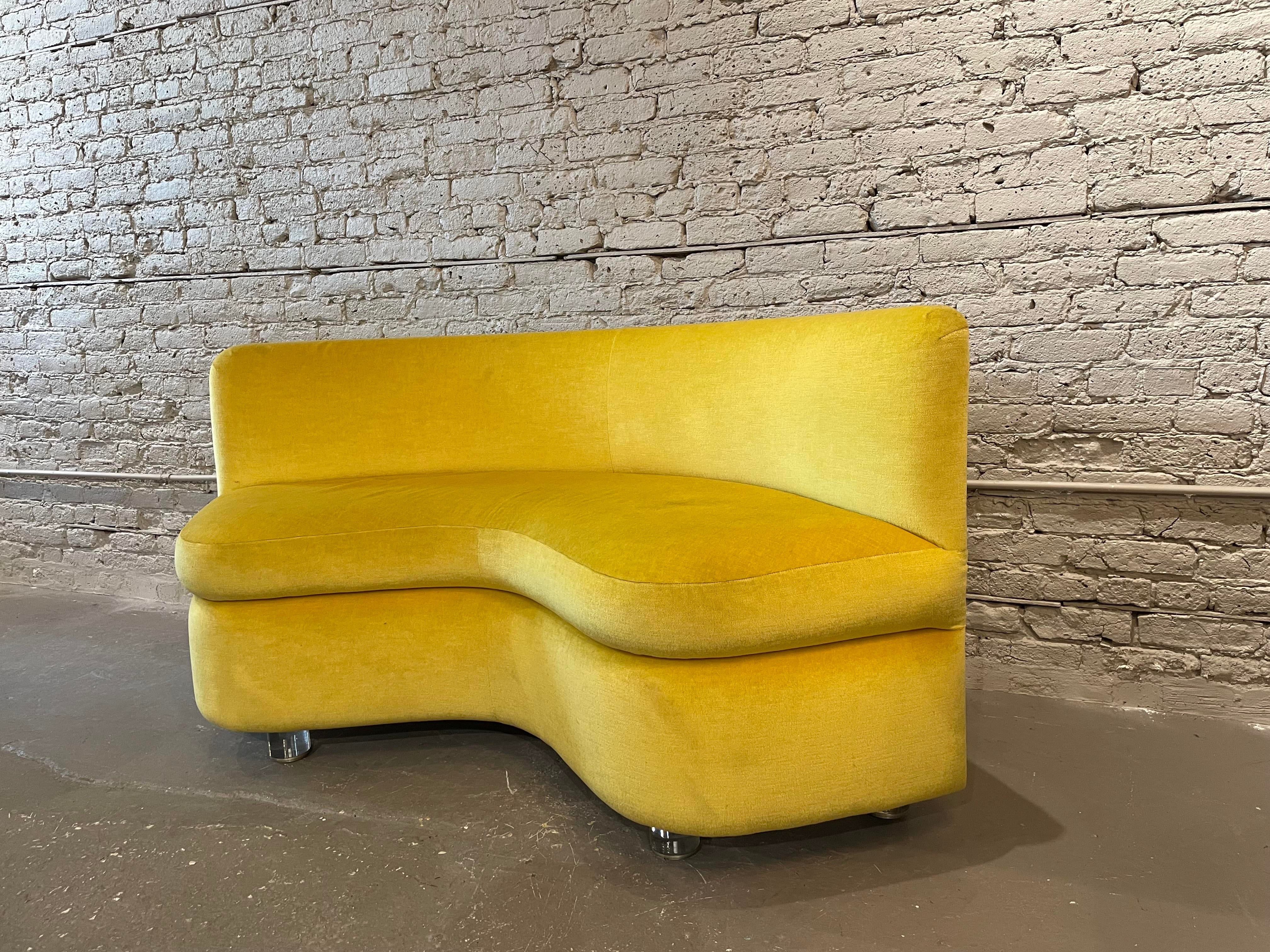 Vintage Curve Loveseats Banquette Sofas - a Pair