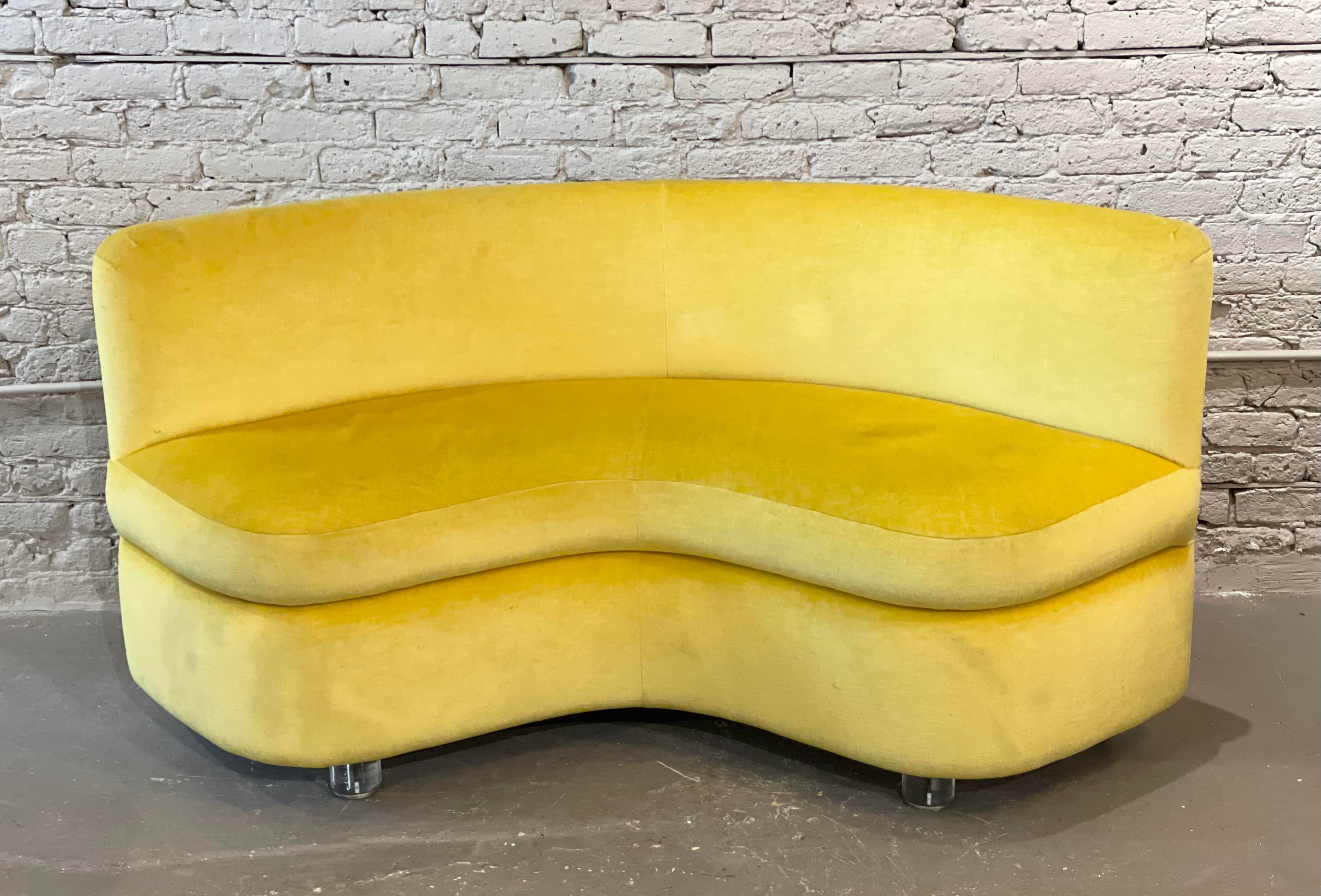 Vintage Curve Loveseats Banquette Sofas - a Pair
