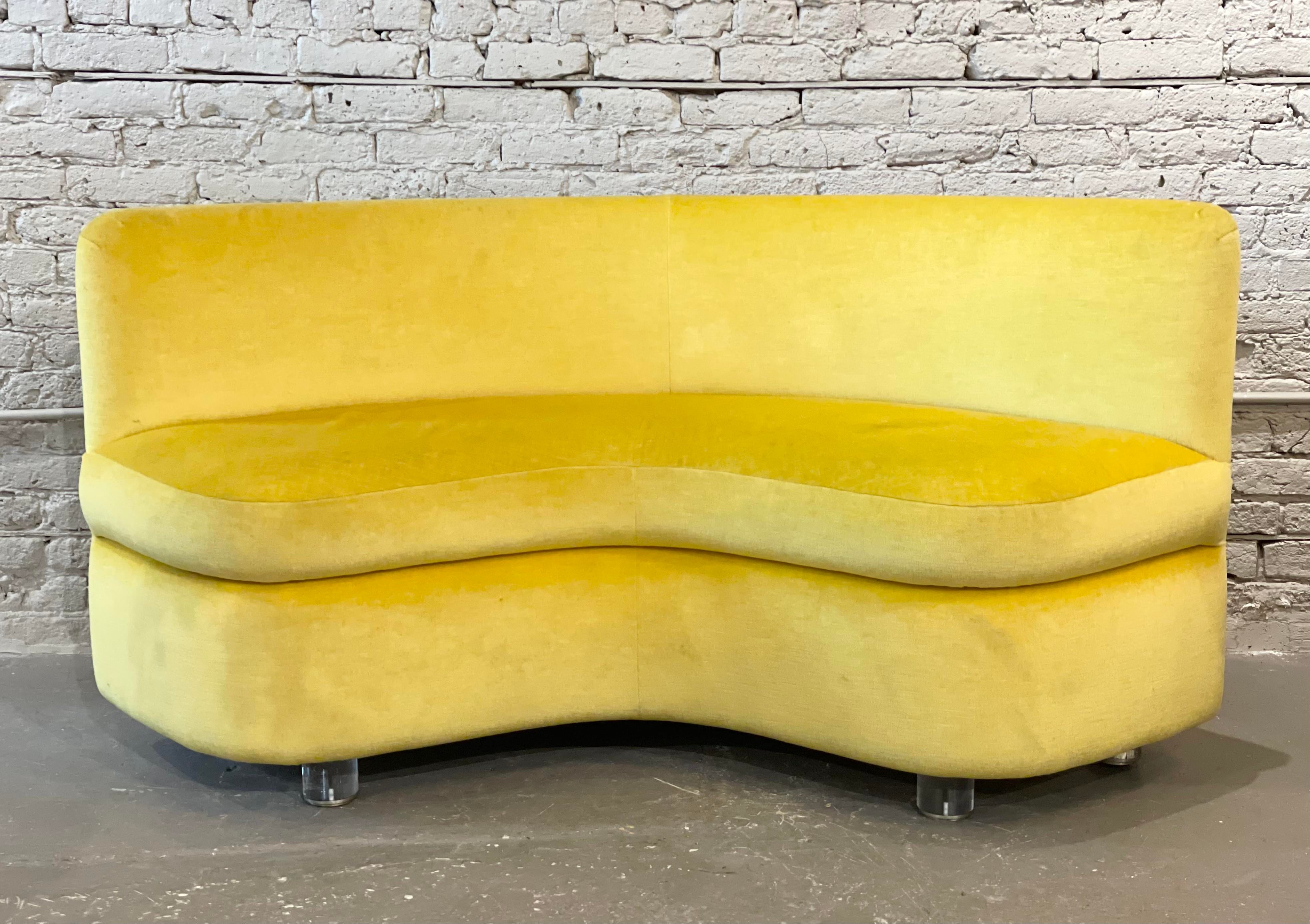 Vintage Curve Loveseats Banquette Sofas - a Pair