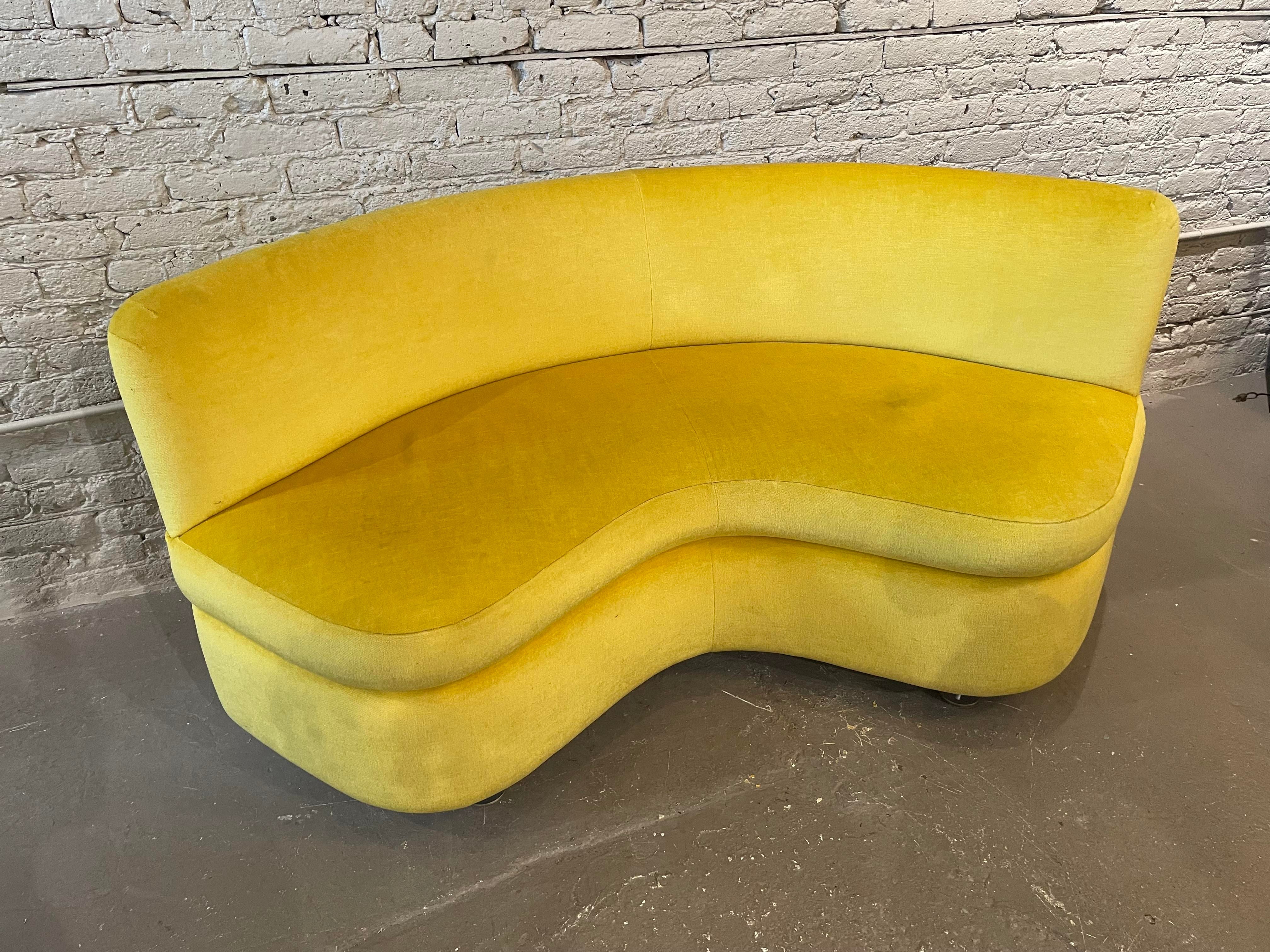 Vintage Curve Loveseats Banquette Sofas - a Pair