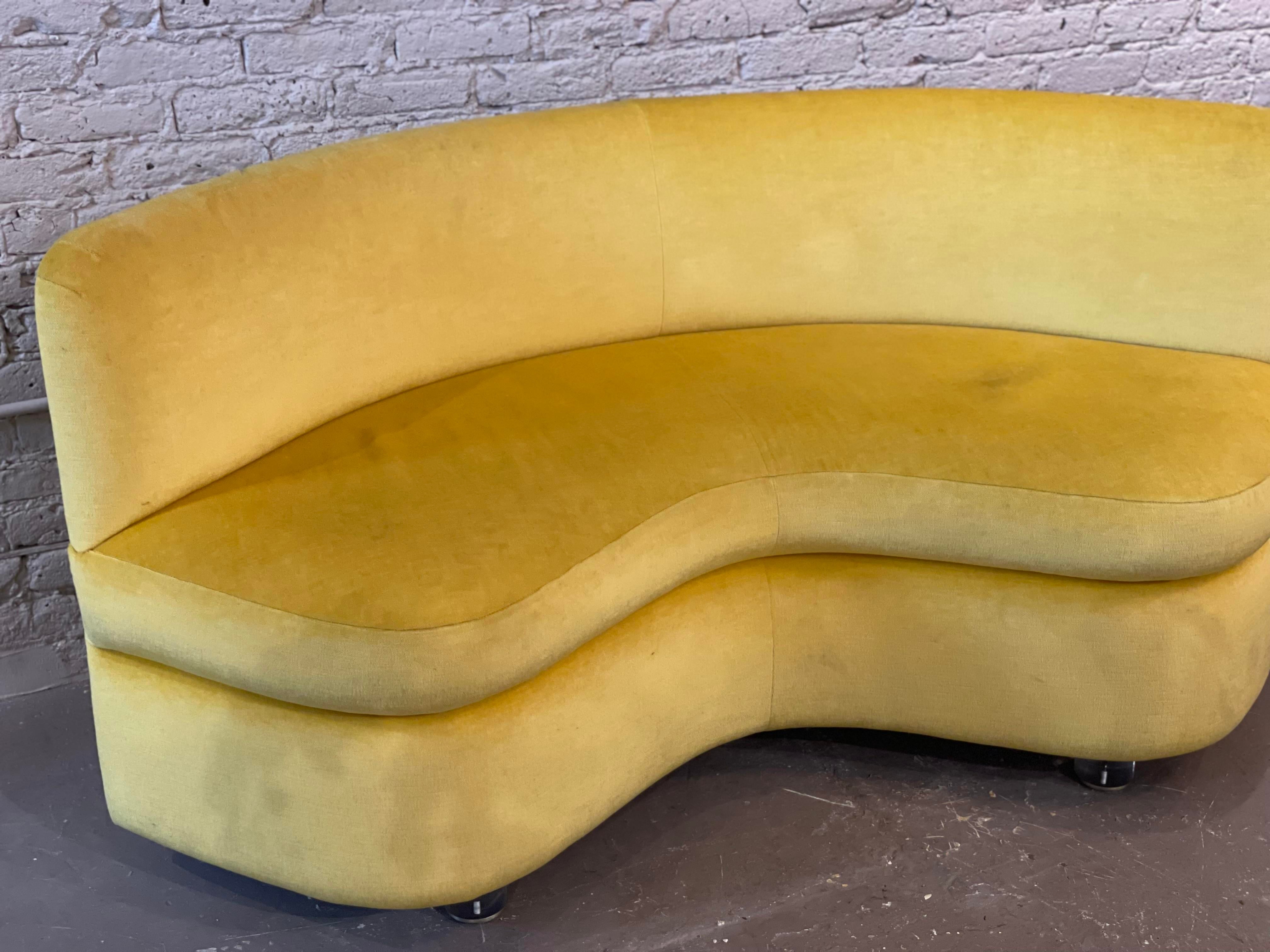 Vintage Curve Loveseats Banquette Sofas - a Pair