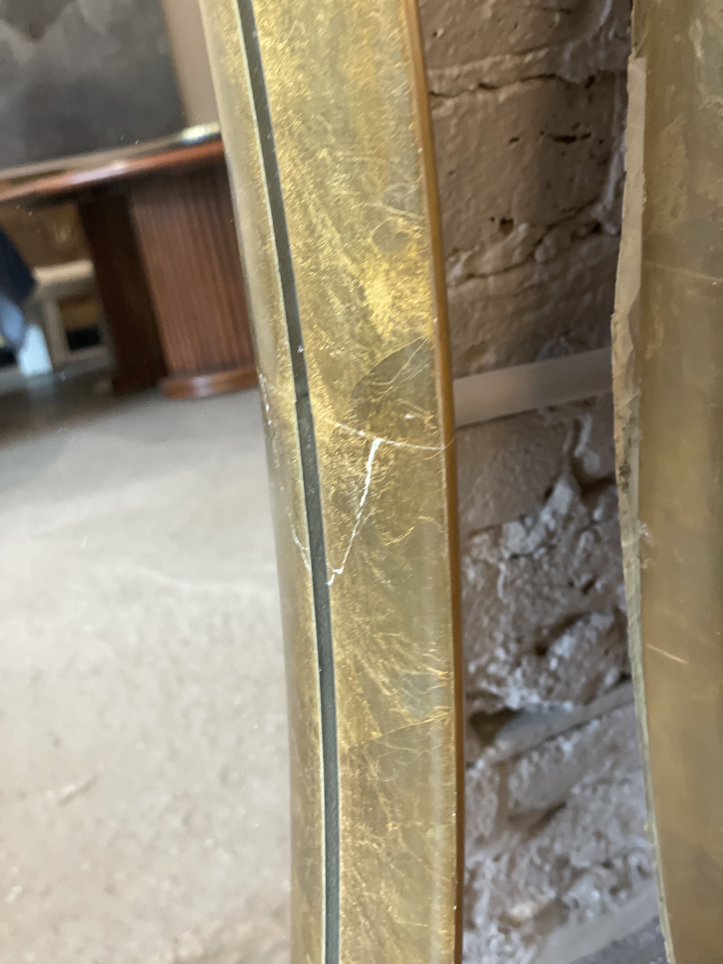 Vintage Gold Gilt Oval Mirrors - a Pair