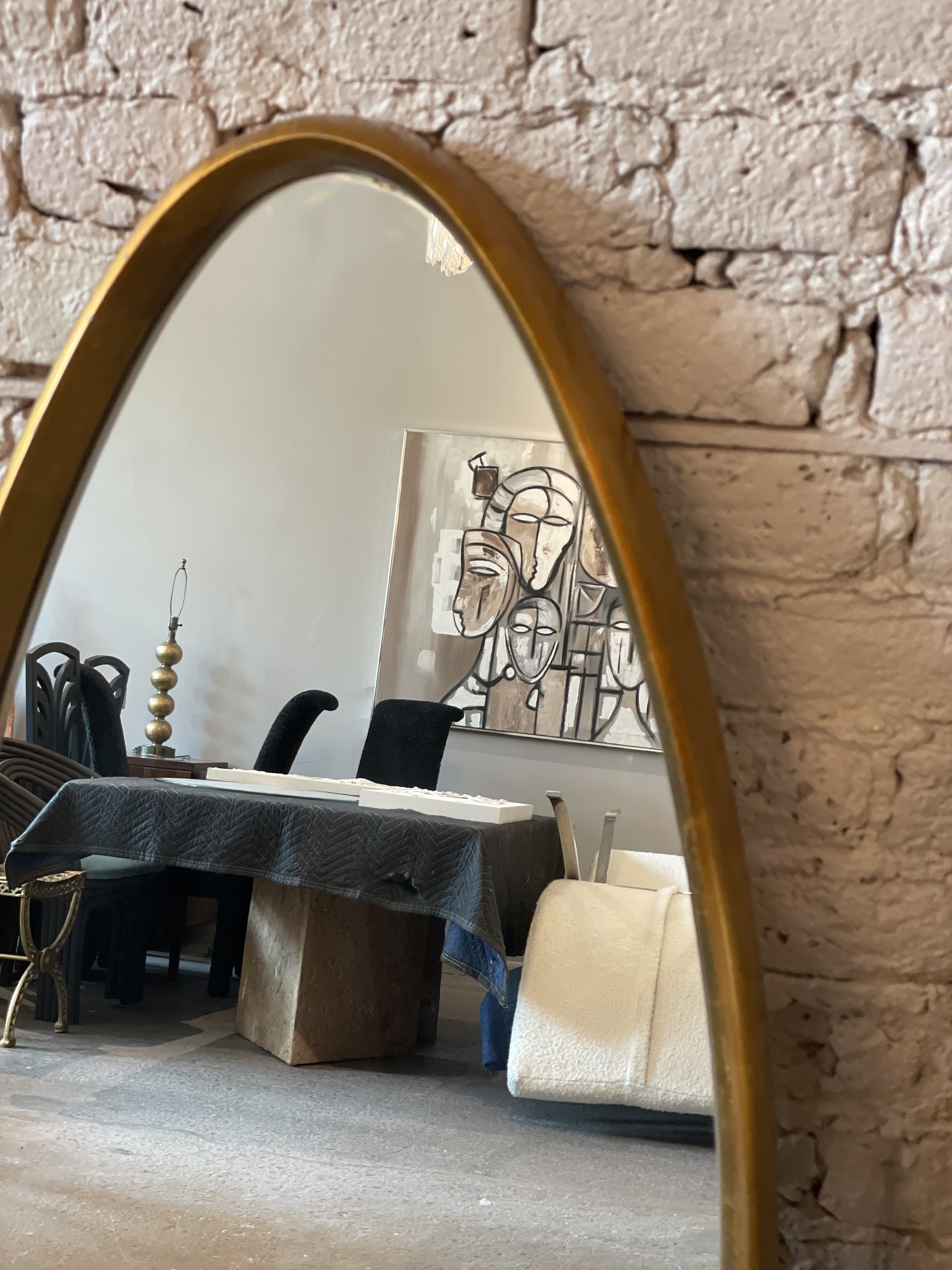 Vintage Gold Gilt Oval Mirrors - a Pair