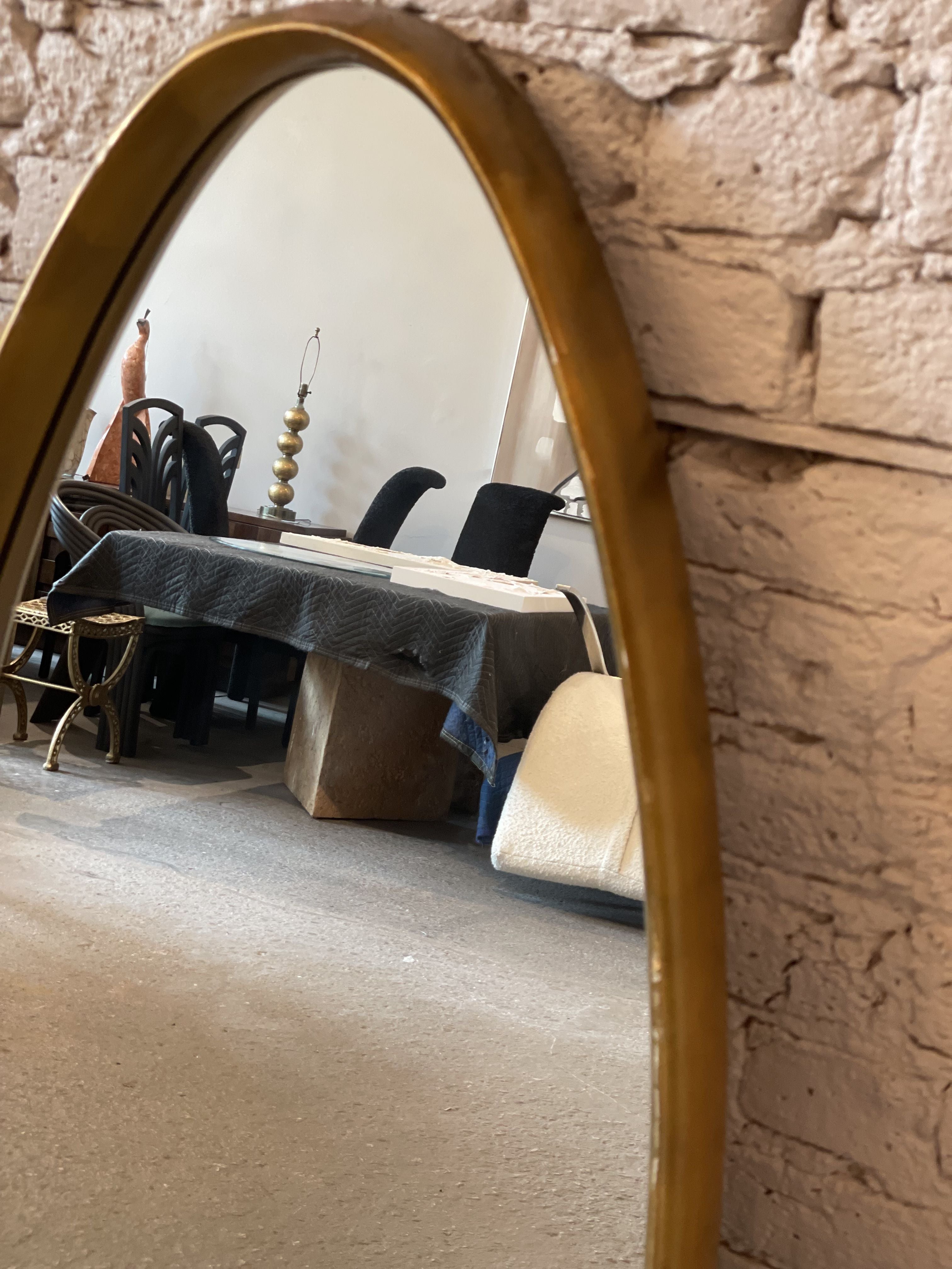 Vintage Gold Gilt Oval Mirrors - a Pair