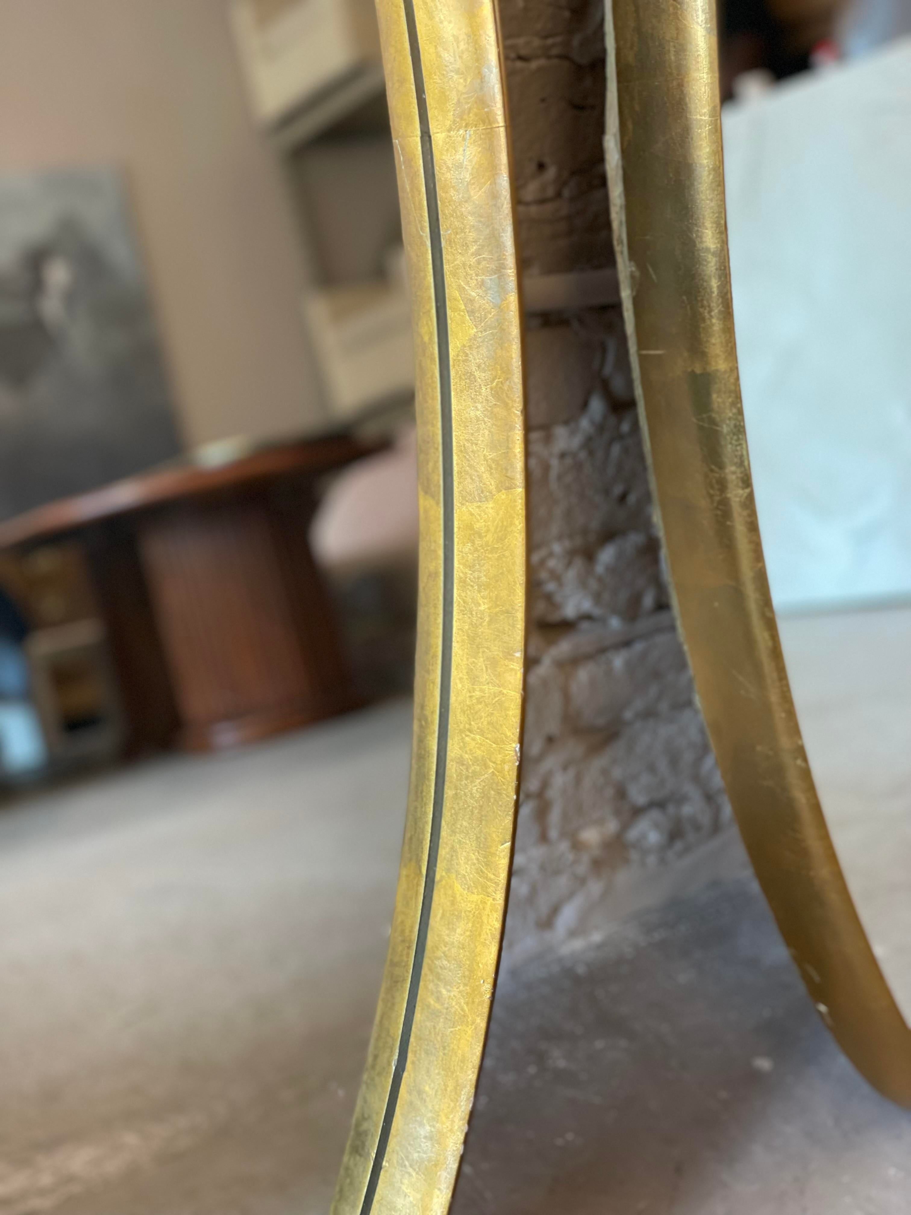 Vintage Gold Gilt Oval Mirrors - a Pair